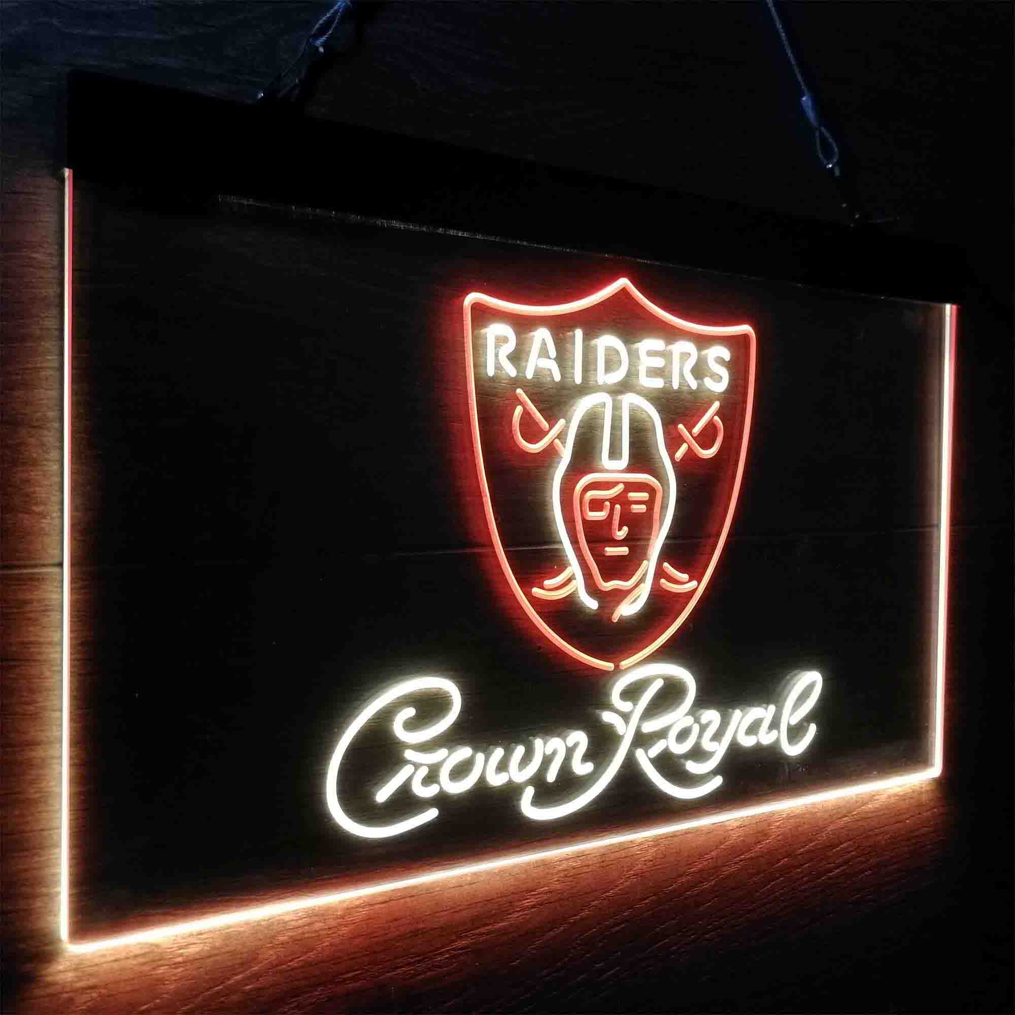 Crown Royal Bar Oakland Raiders Est. 1960 LED Neon Sign