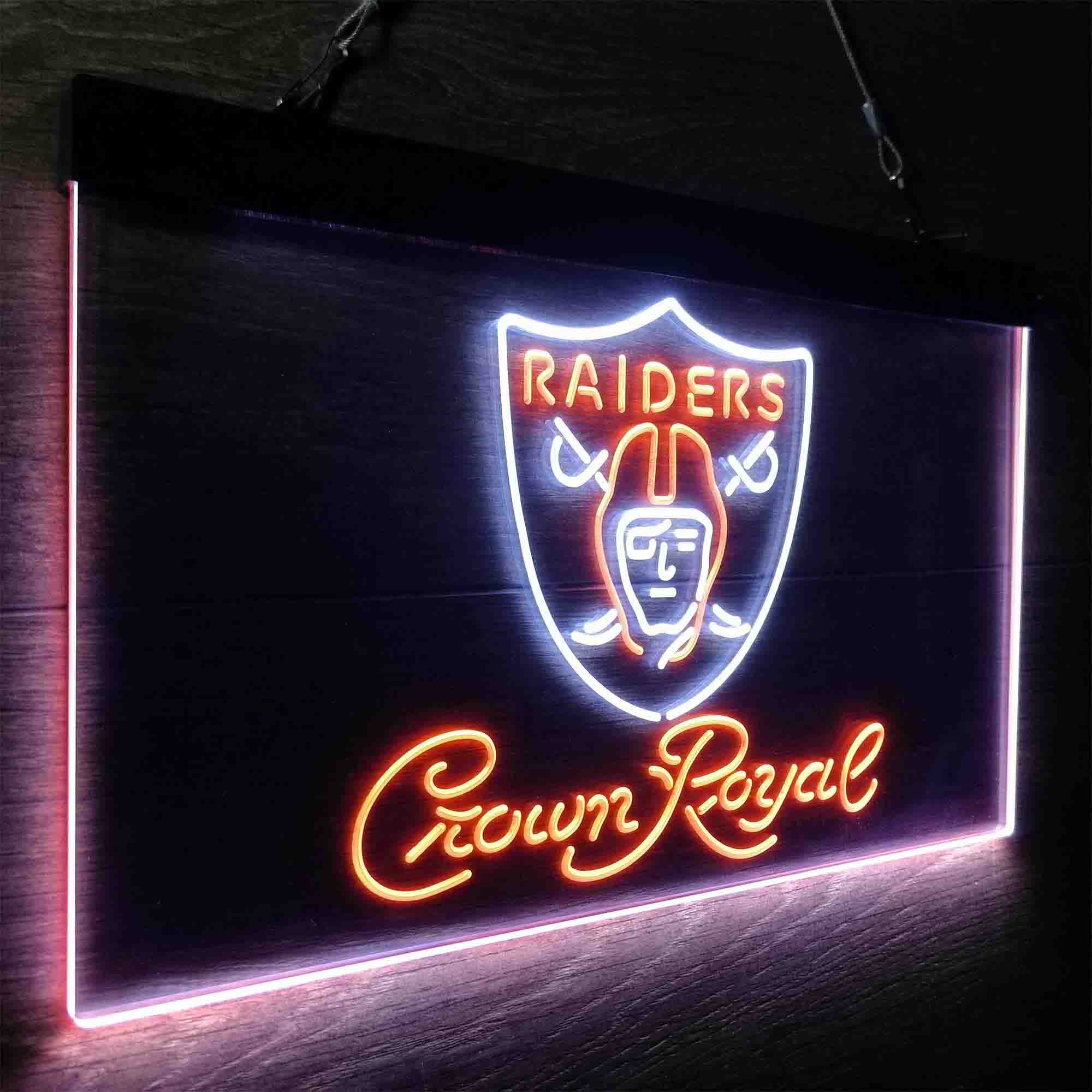 Crown Royal Bar Oakland Raiders Est. 1960 LED Neon Sign