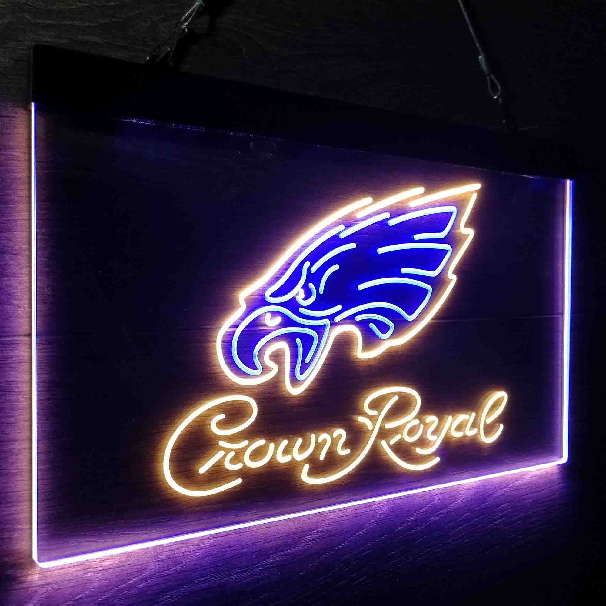 Crown Royal Bar Philadelphia Eagles Est. 1933 LED Neon Sign