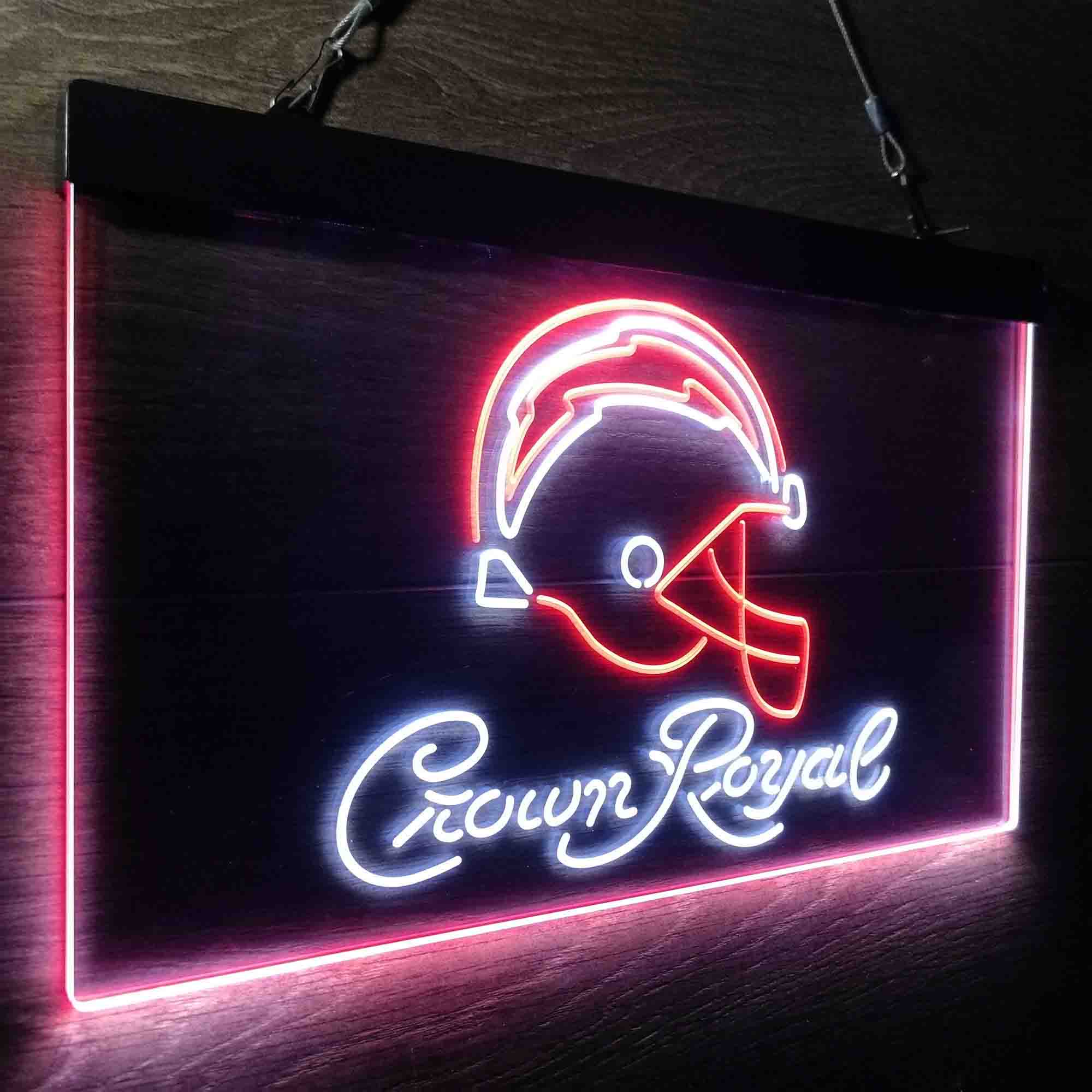 Crown Royal Bar Los Angeles Chargers Est. 1960 LED Neon Sign