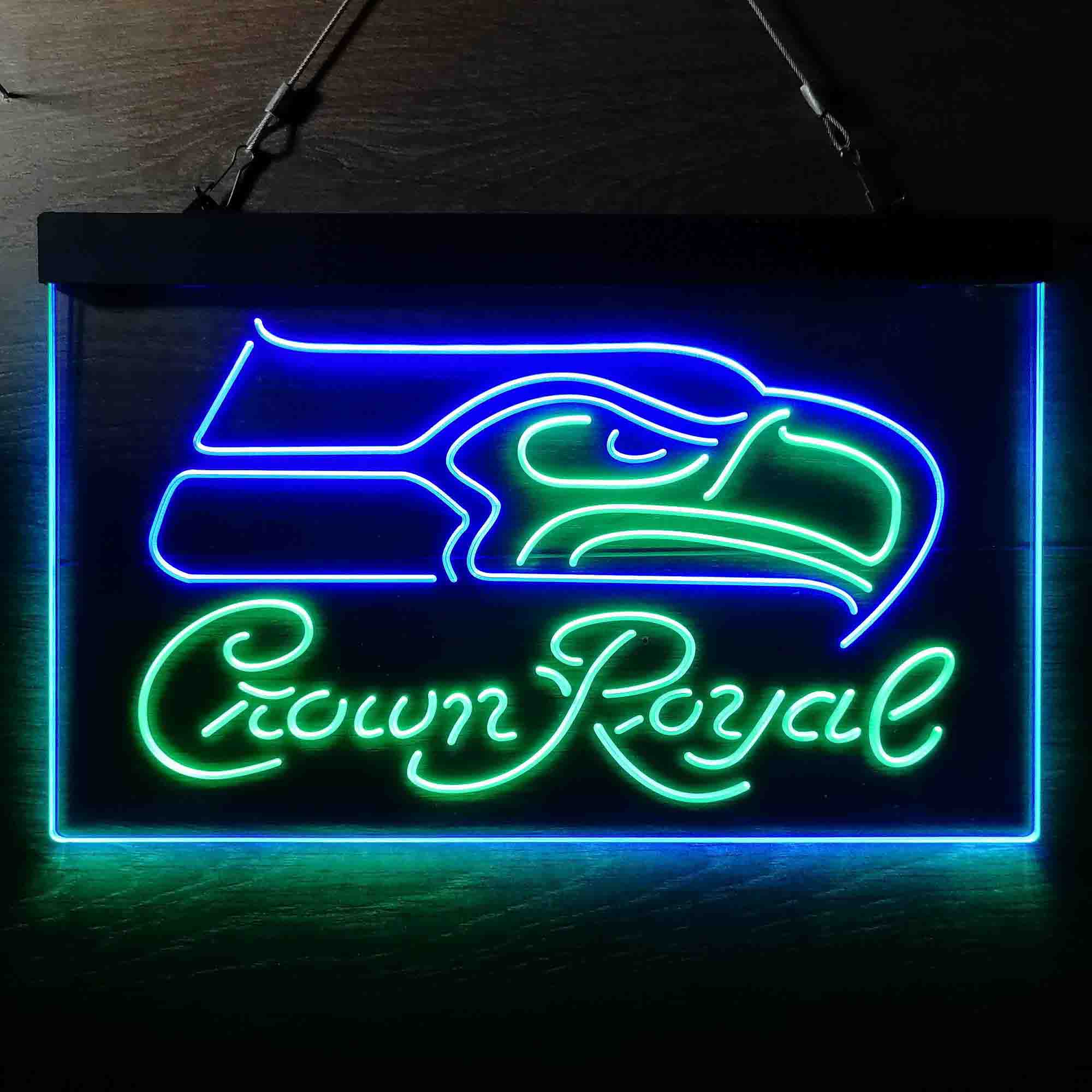 Seattle Seahawks Souvenir Crown Royal Bar LED Neon Sign