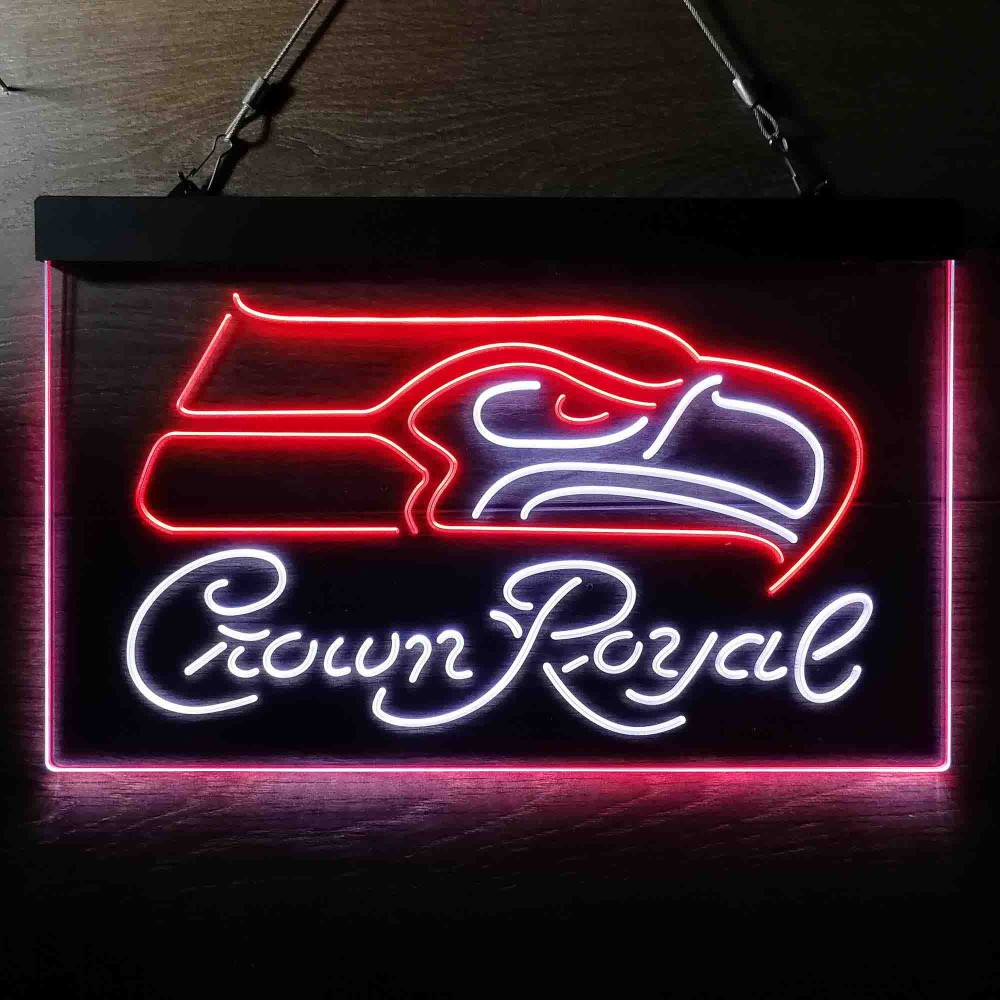 Seattles League Club Football Seahawkss Souvenir Crown Royal Bar LED Neon Sign