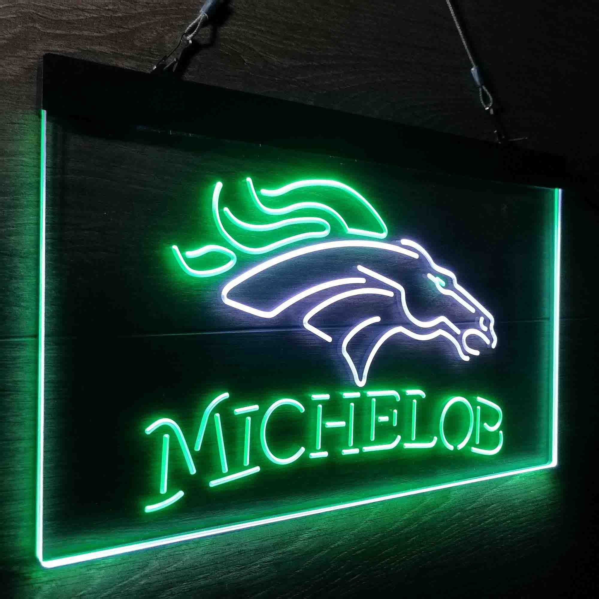 Michelob Bar Denver Broncos Est. 1960 LED Neon Sign