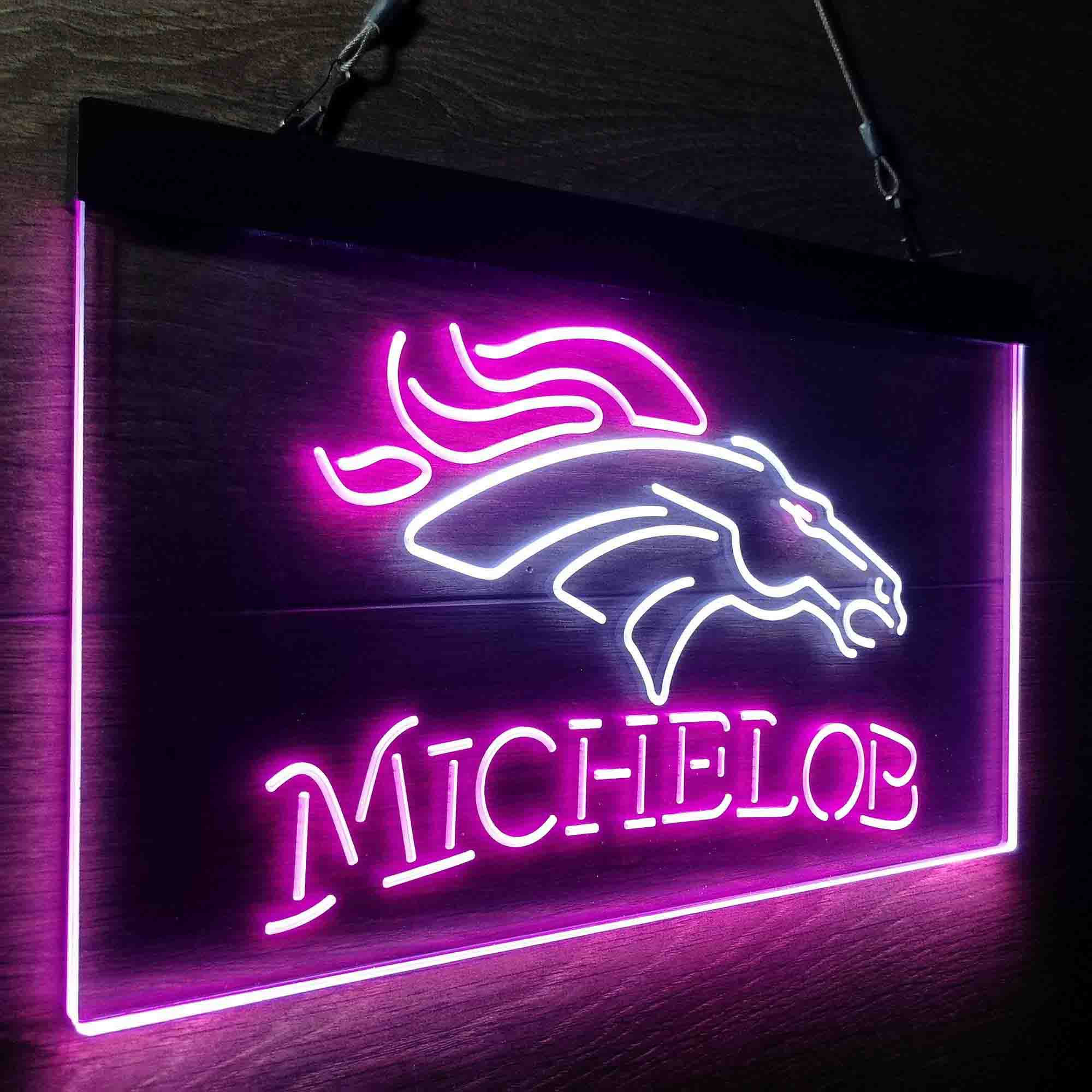 Michelob Bar Denver Broncos Est. 1960 LED Neon Sign