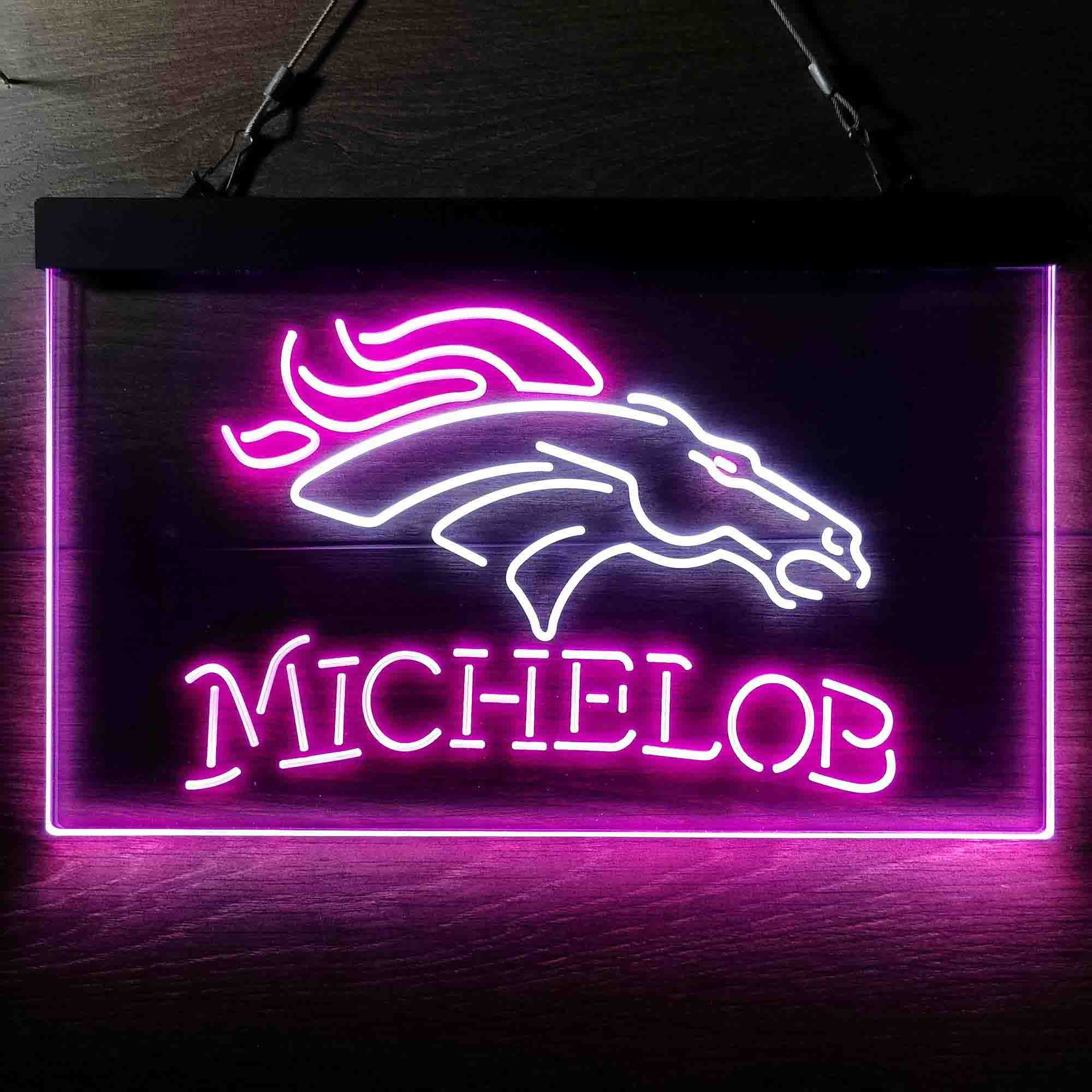 Michelob Bar Denver Broncos Est. 1960 LED Neon Sign