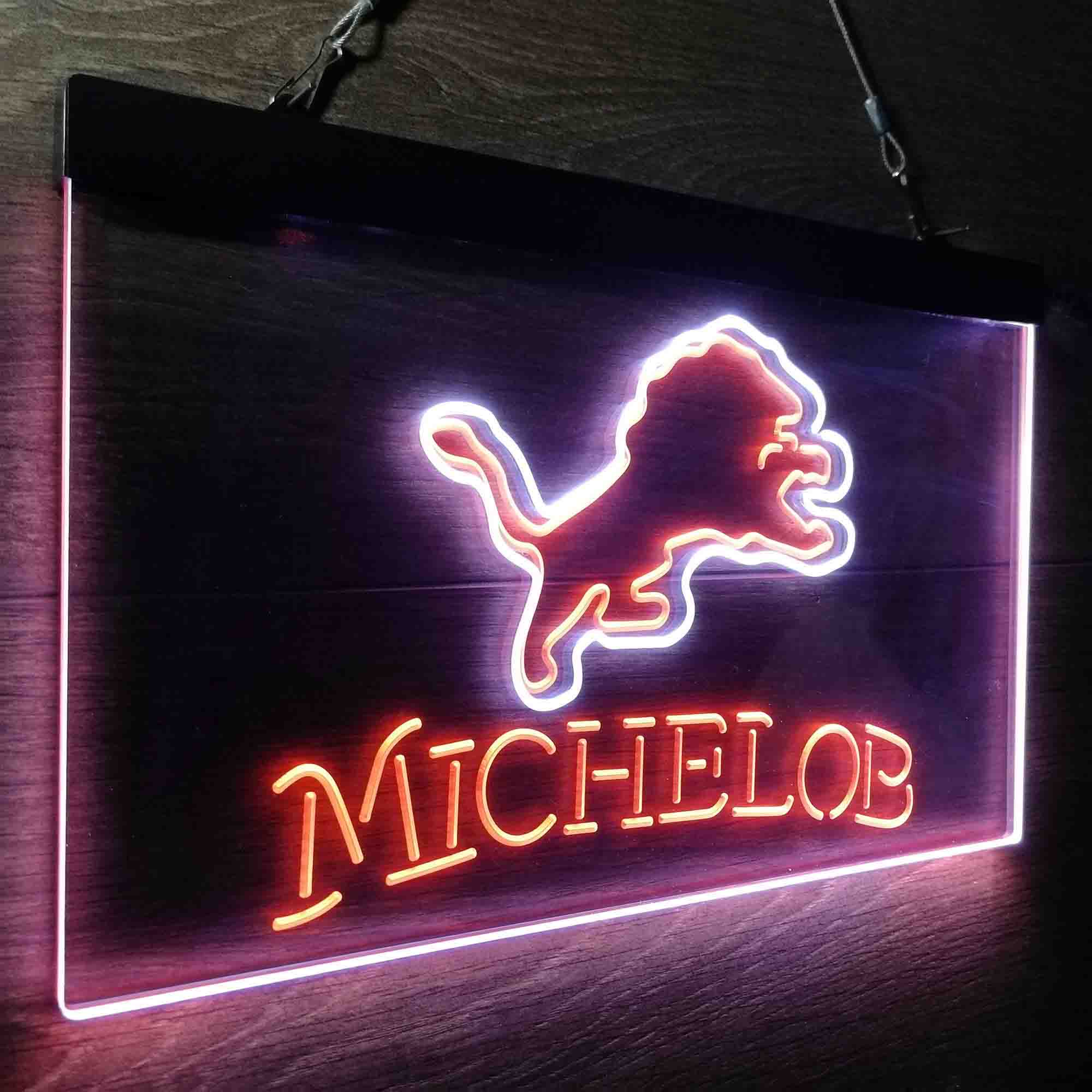 Michelob Bar Detroit Lions Est. 1934 LED Neon Sign