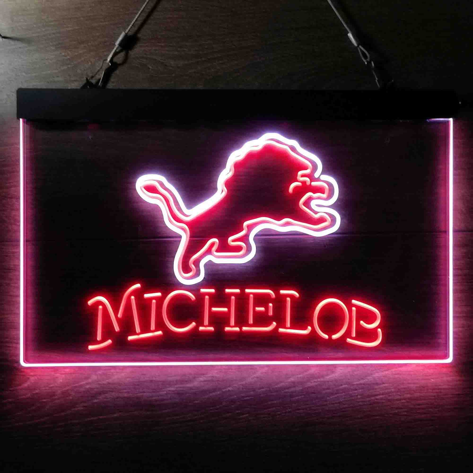 Michelob Bar Detroit Lions Est. 1934 LED Neon Sign
