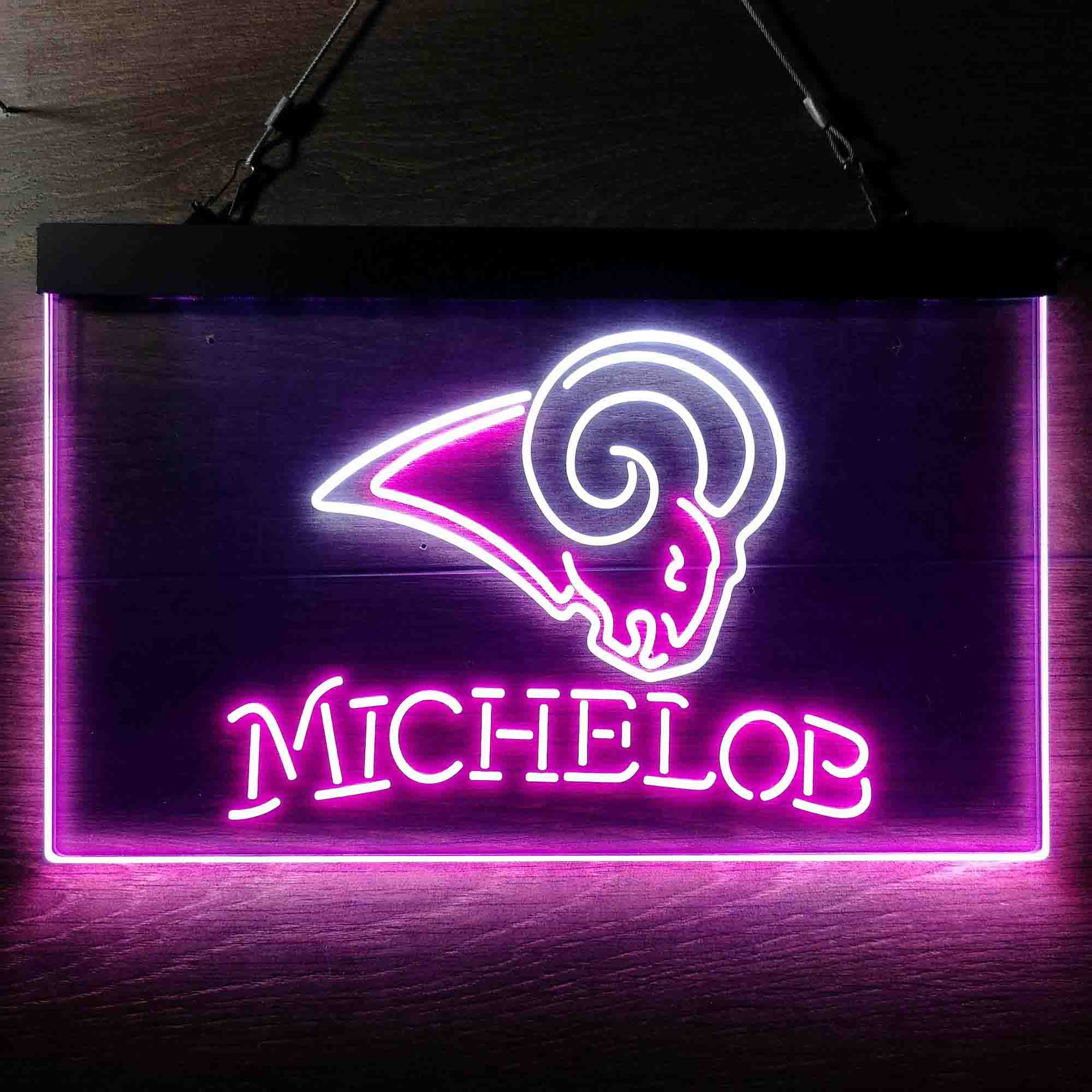 Michelob Bar Los Angeles Rams Est. 1937 LED Neon Sign