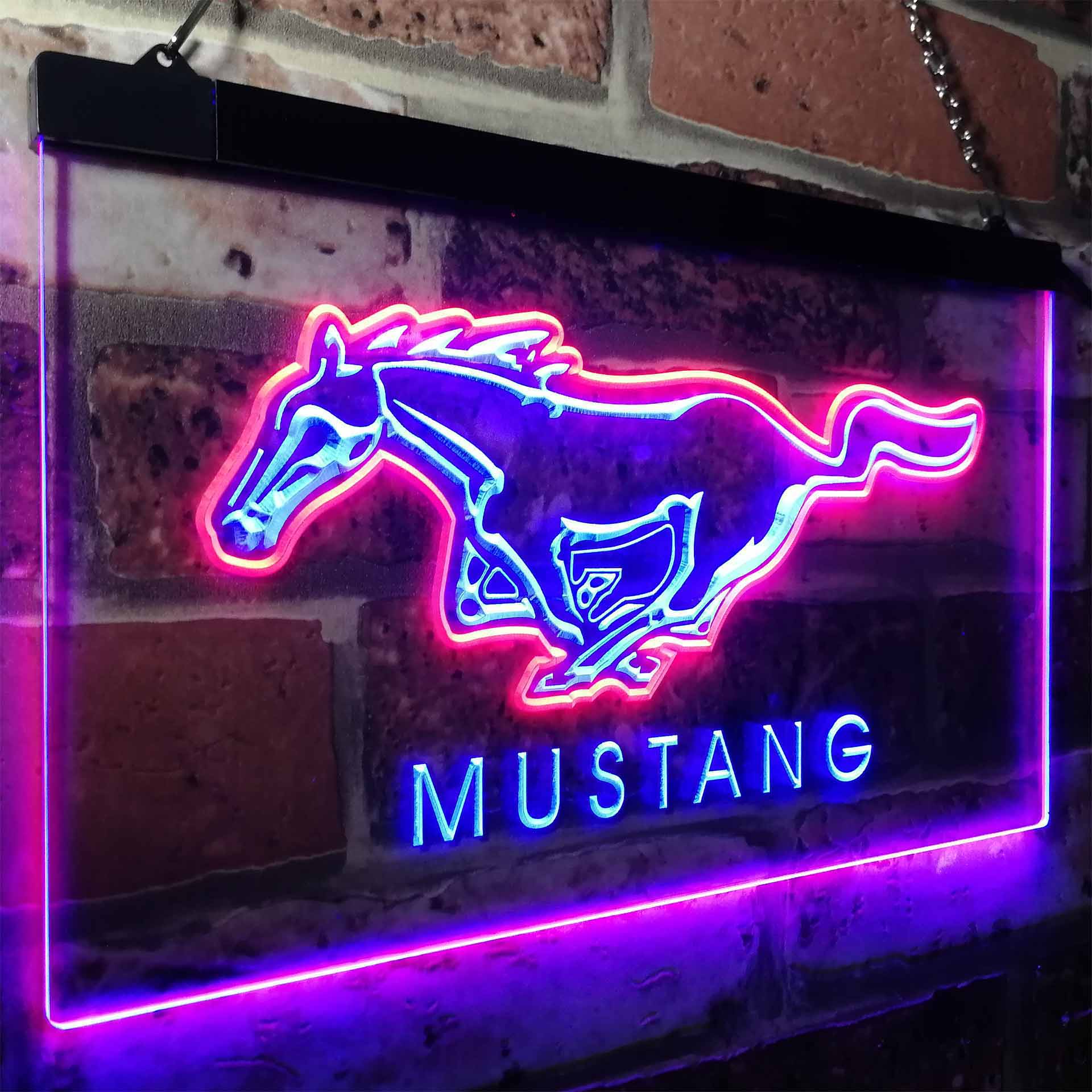 Mustang Ford Horse Car Bar LED Neon Sign
