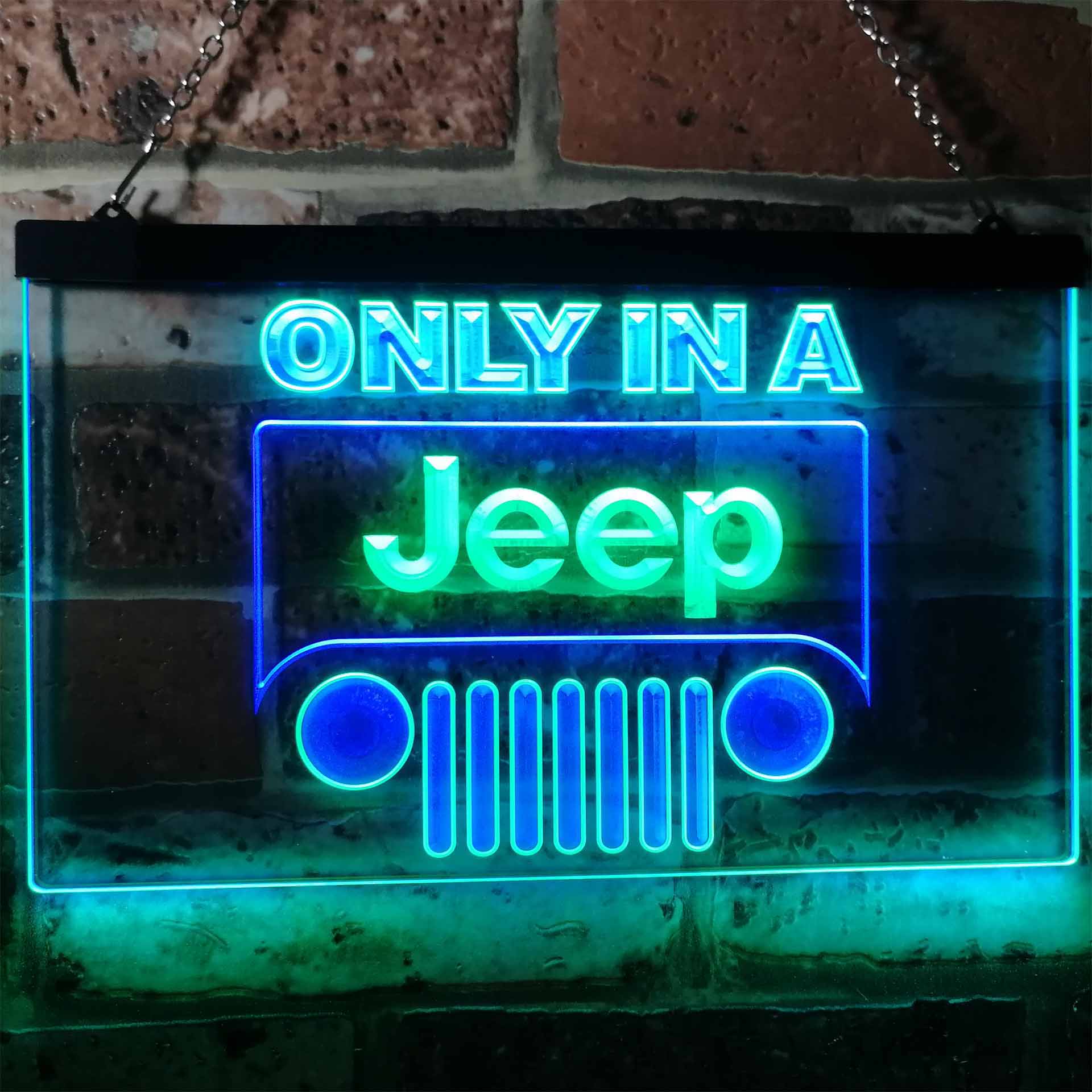 Only in a Jeep 4x4 Sport LED Neon Sign