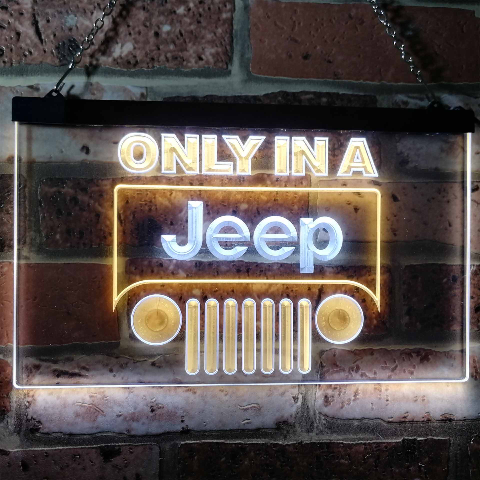 Only in a Jeep 4x4 Sport LED Neon Sign