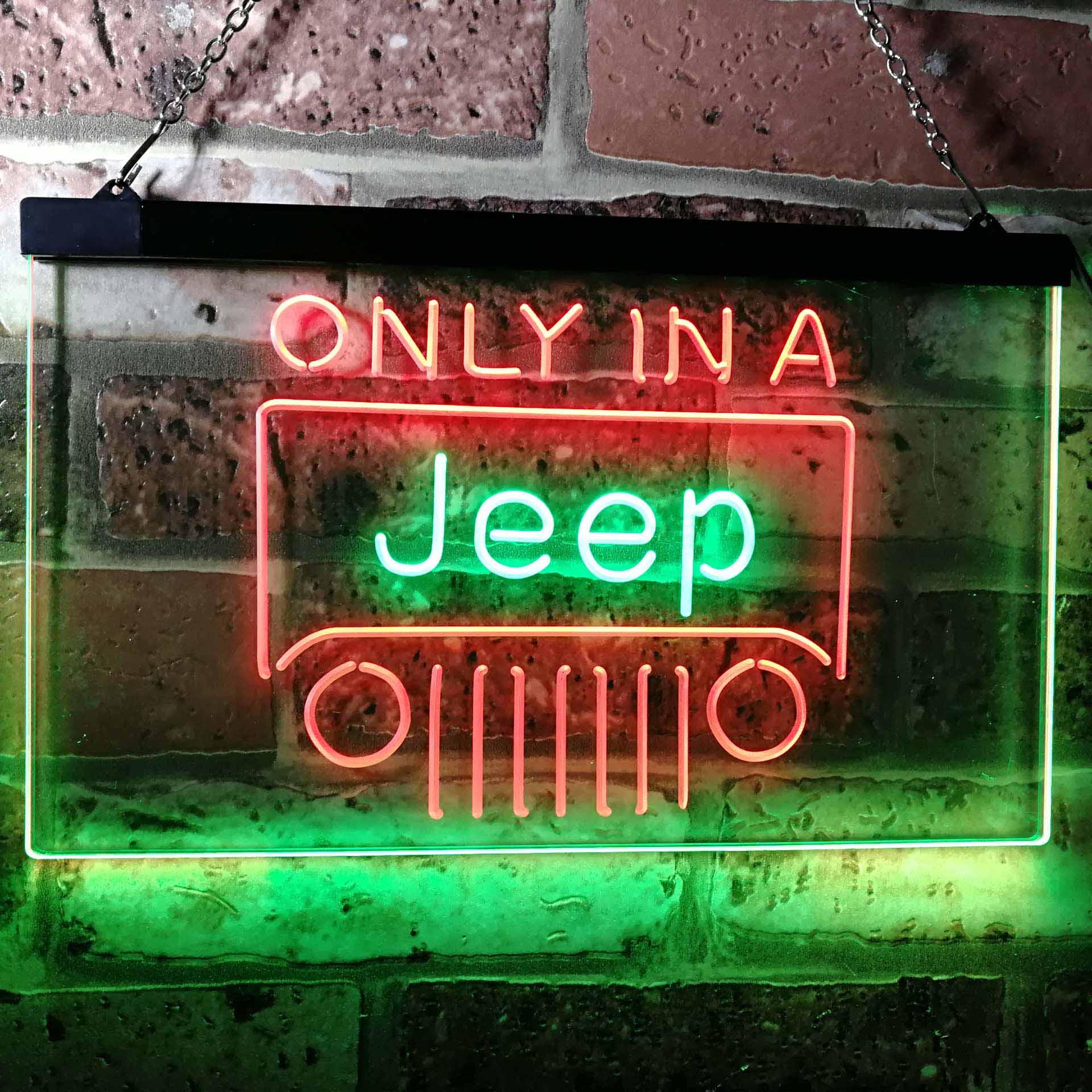 Only in a Jeep Beer Garage LED Neon Sign