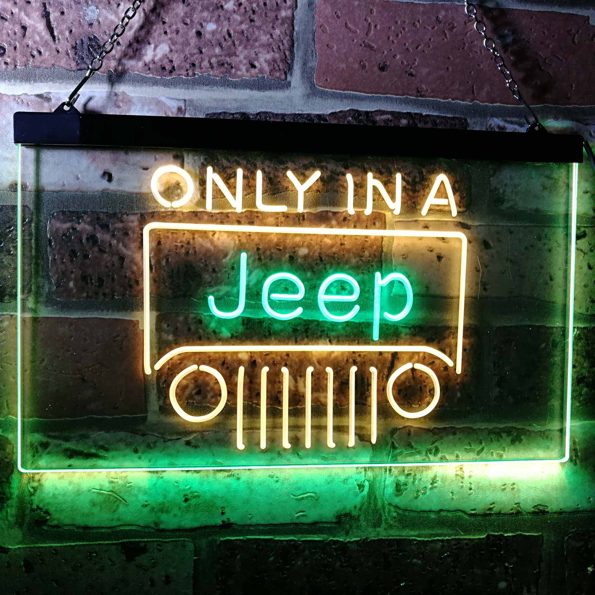 Only in a Jeep Beer Garage LED Neon Sign