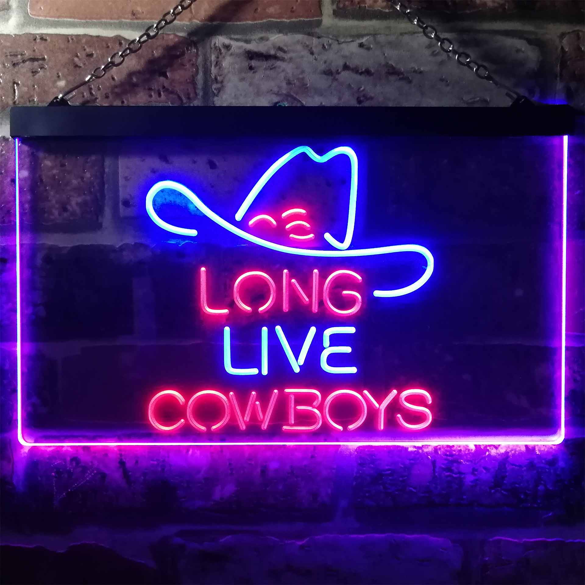 Long Live Cowboys Wranglers LED Neon Sign