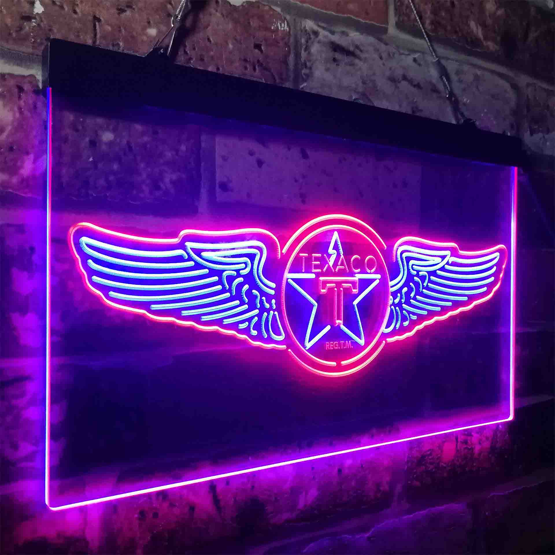 Texaco Oil Wing Star LED Neon Sign