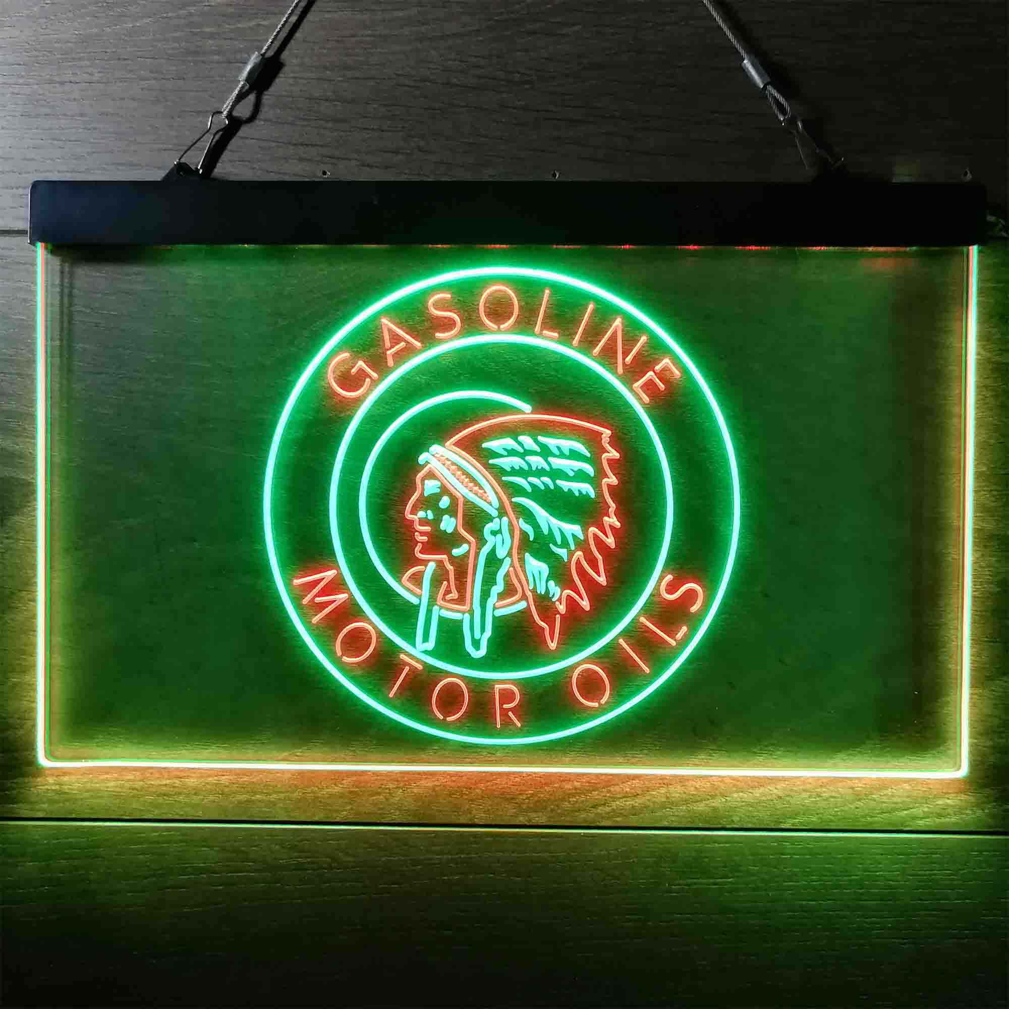 Motor Oils Gasoline Indian LED Neon Sign