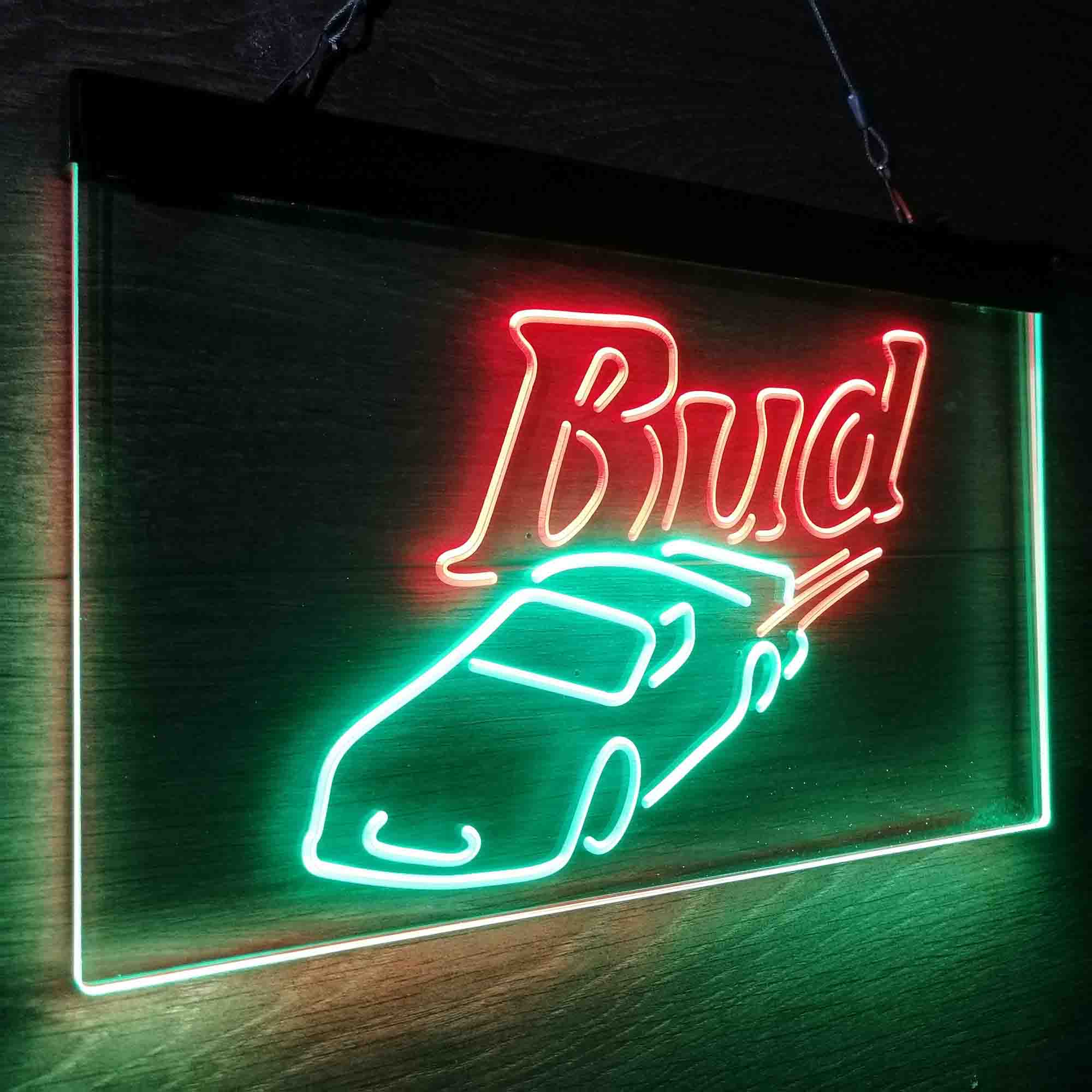 Bud Sport Racing Car LED Neon Sign
