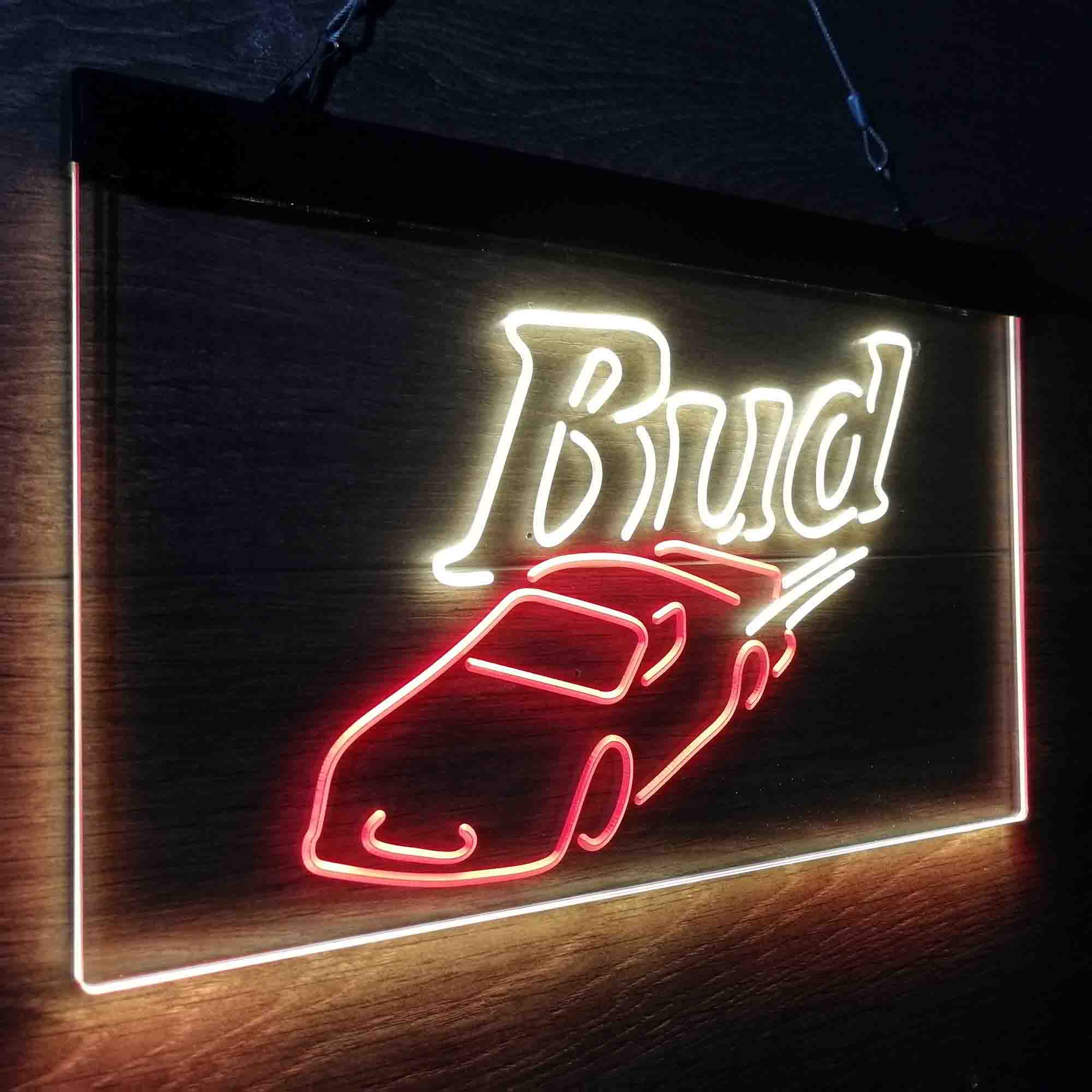 Bud Sport Racing Car LED Neon Sign