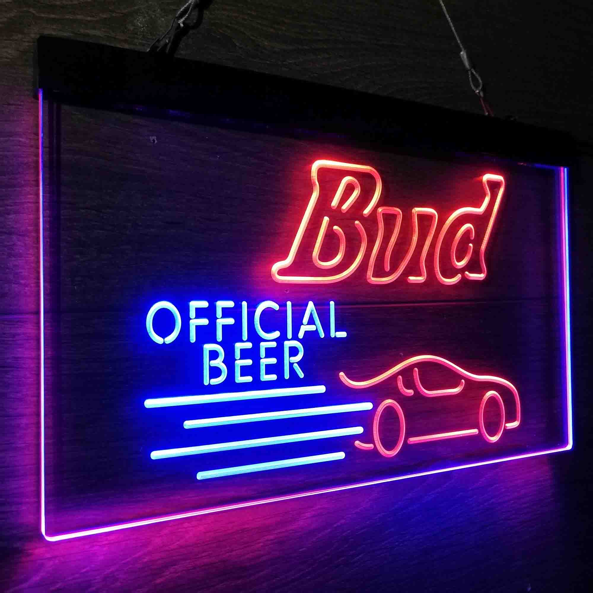 Bud Light Racing Car Official Beer LED Neon Sign