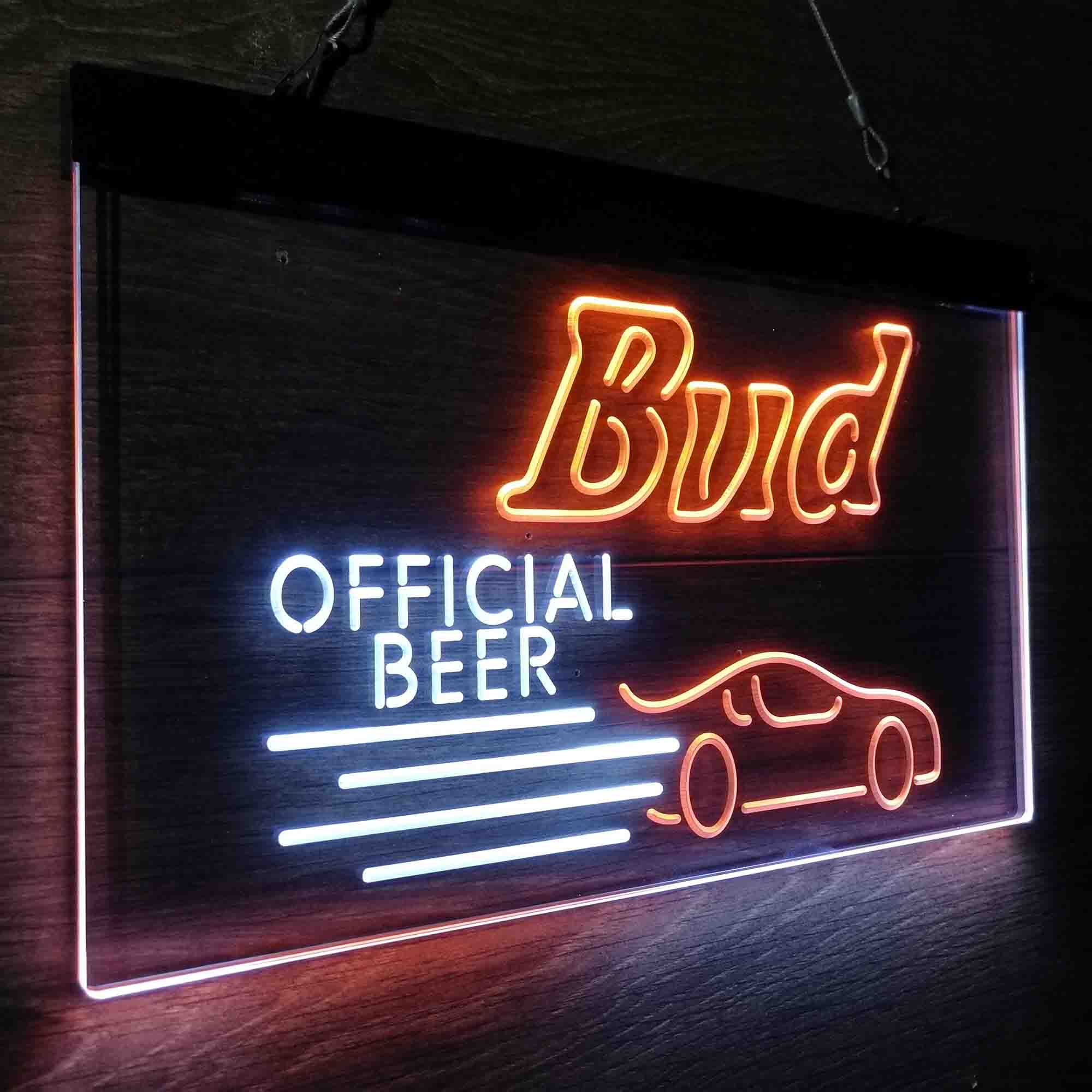 Bud Light Racing Car Official Beer LED Neon Sign