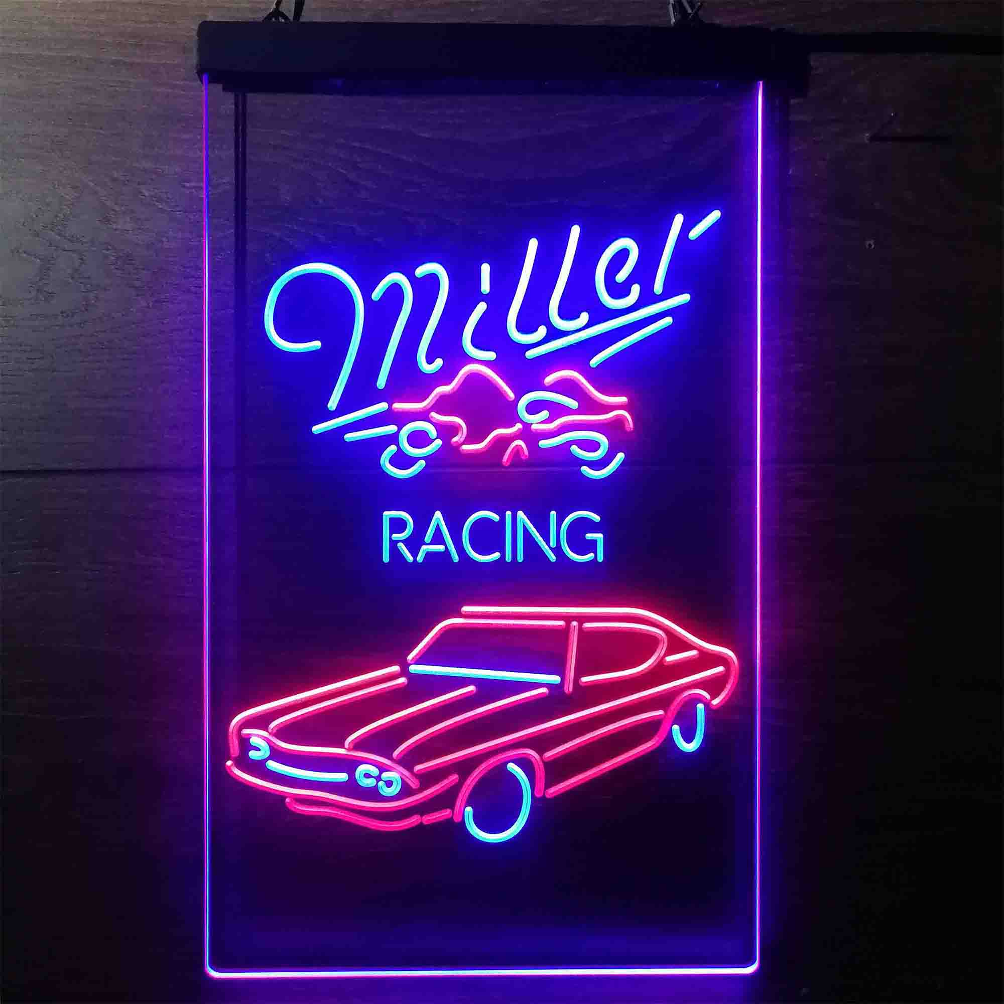 Miller Lite Car Racing Sport Beer LED Neon Sign