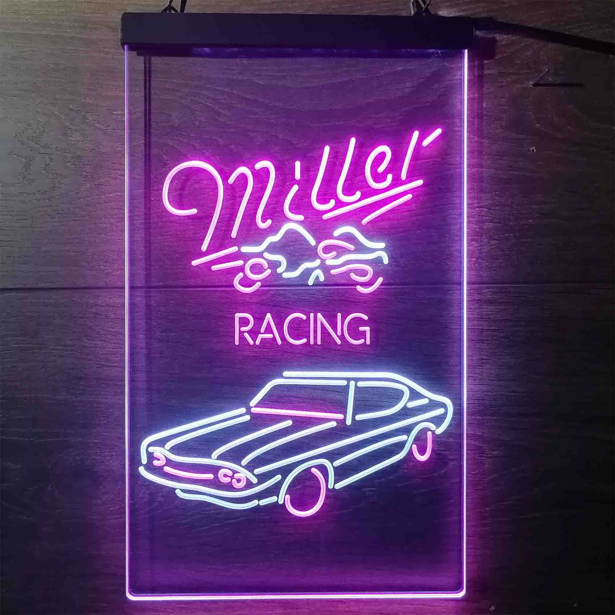 Miller Lite Car Racing Sport Beer LED Neon Sign