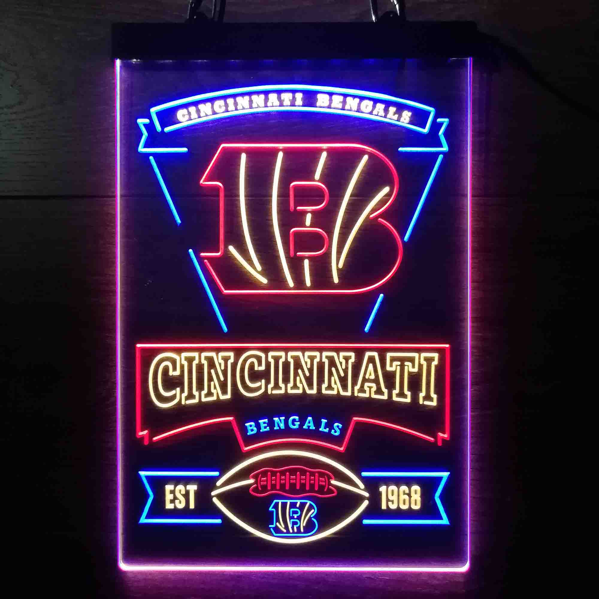 Cincinnati Bengals Neon LED Sign 3 Colors