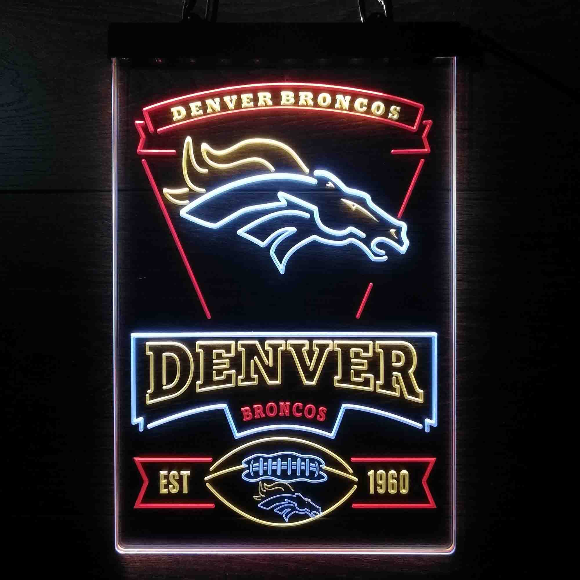 Denver Broncos Neon LED Sign 3 Colors