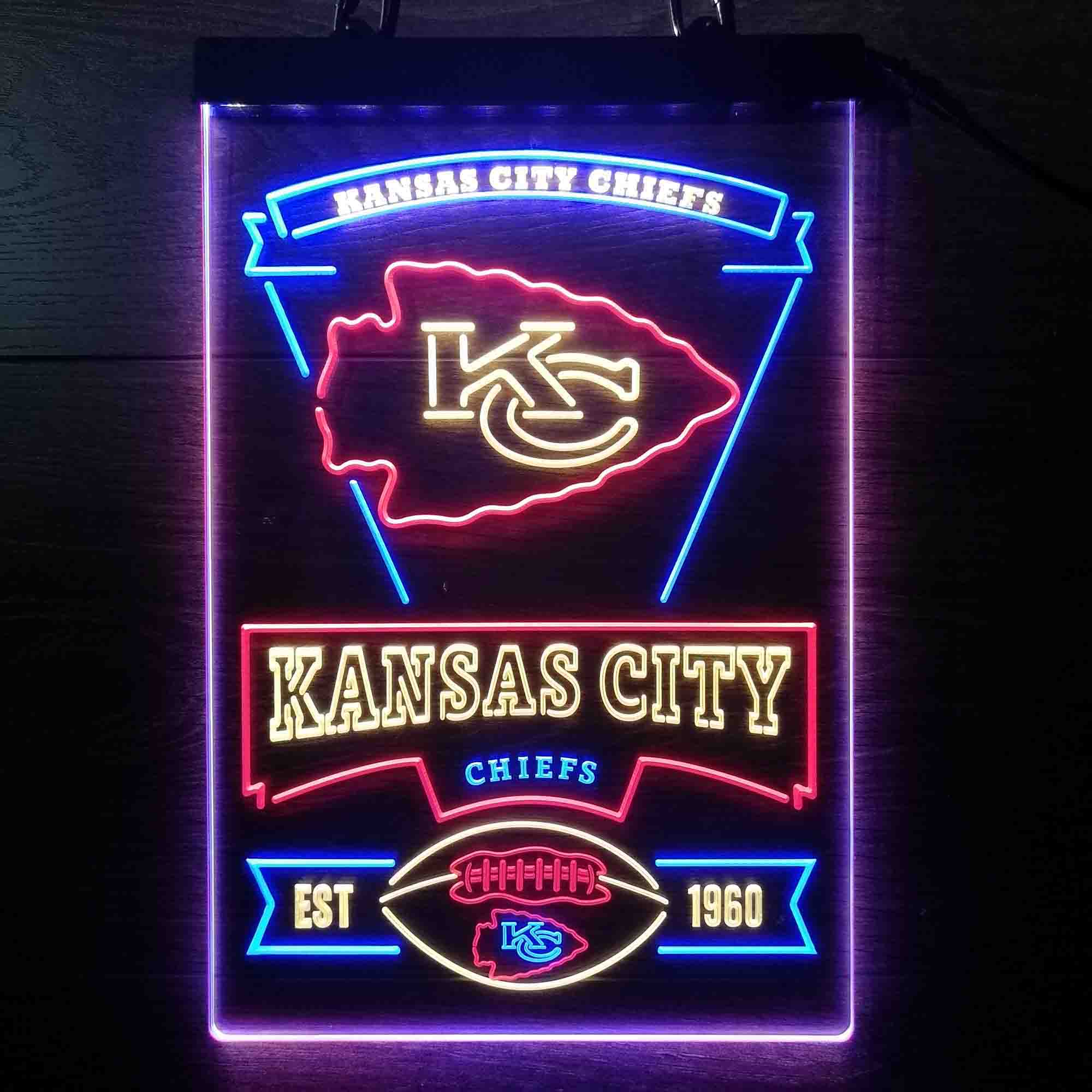 Kansas City Chiefs Neon LED Sign 3 Colors