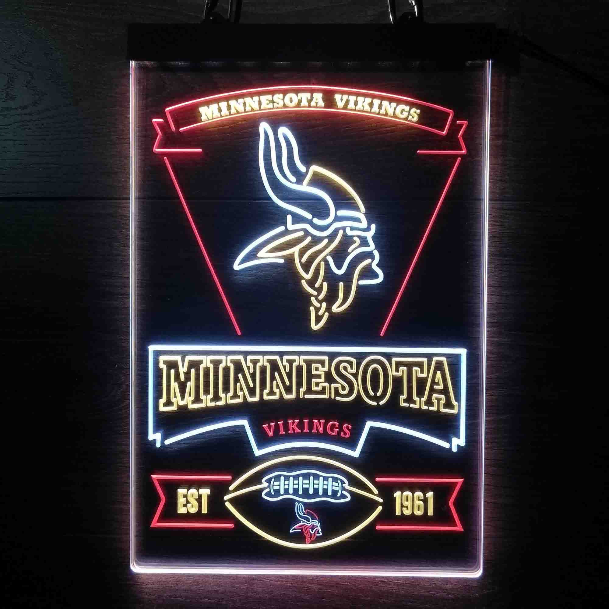 Minnesota Vikings Neon LED Sign 3 Colors