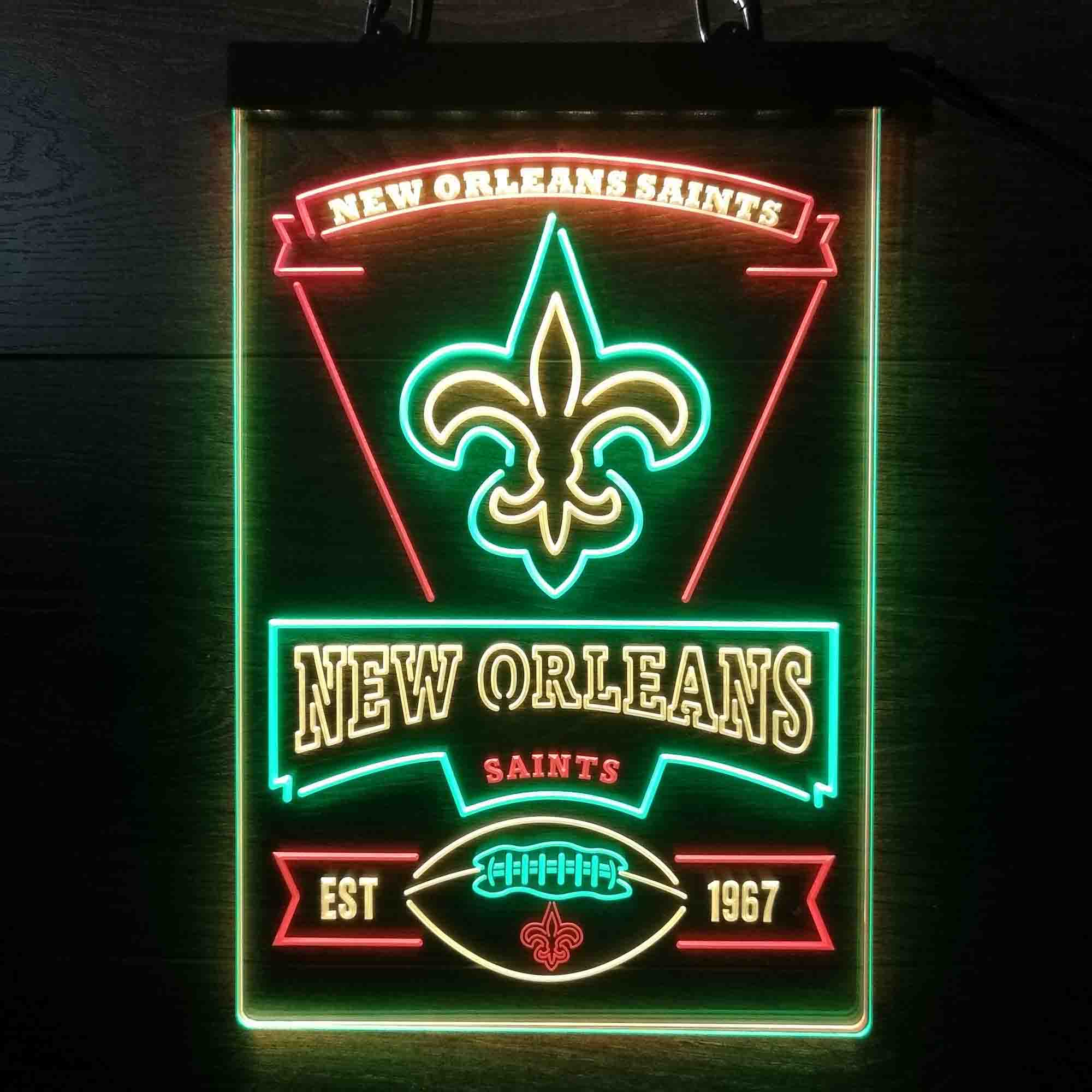 New Orleans Saints Neon LED Sign 3 Colors