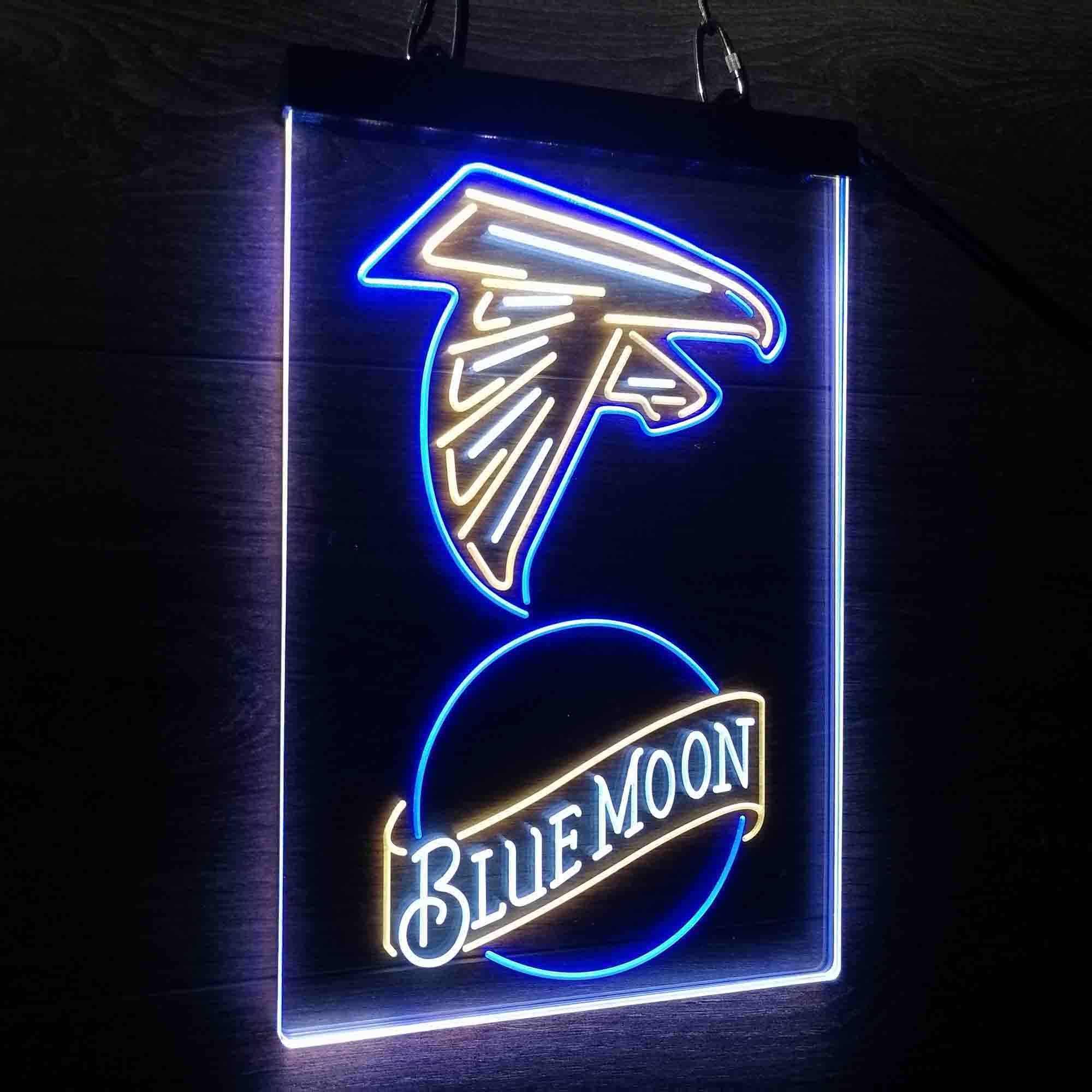 Blue Moon Bar Atlanta Falcons Est. 1966 Neon LED Sign 3 Colors