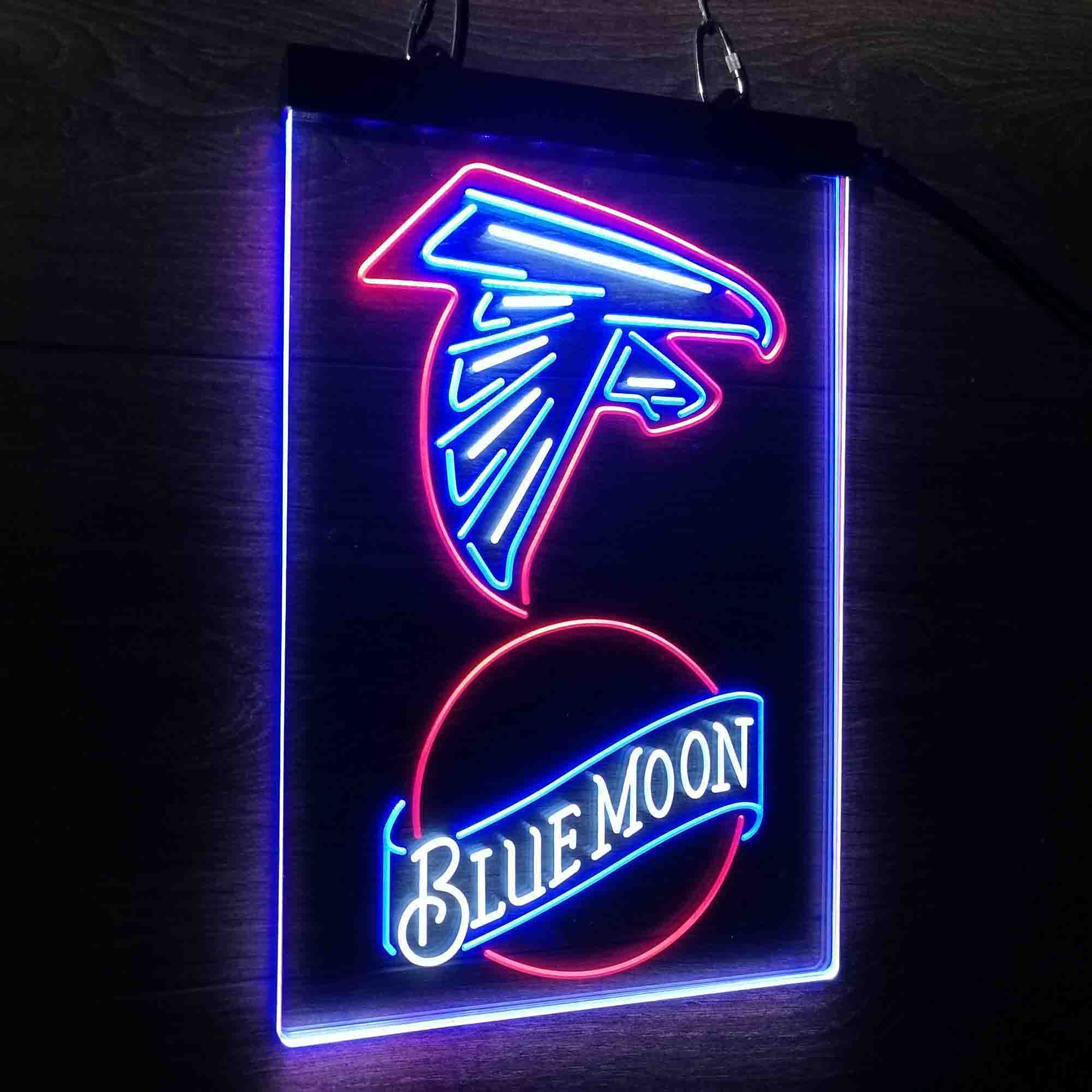 Blue Moon Bar Atlanta Falcons Est. 1966 Neon LED Sign 3 Colors