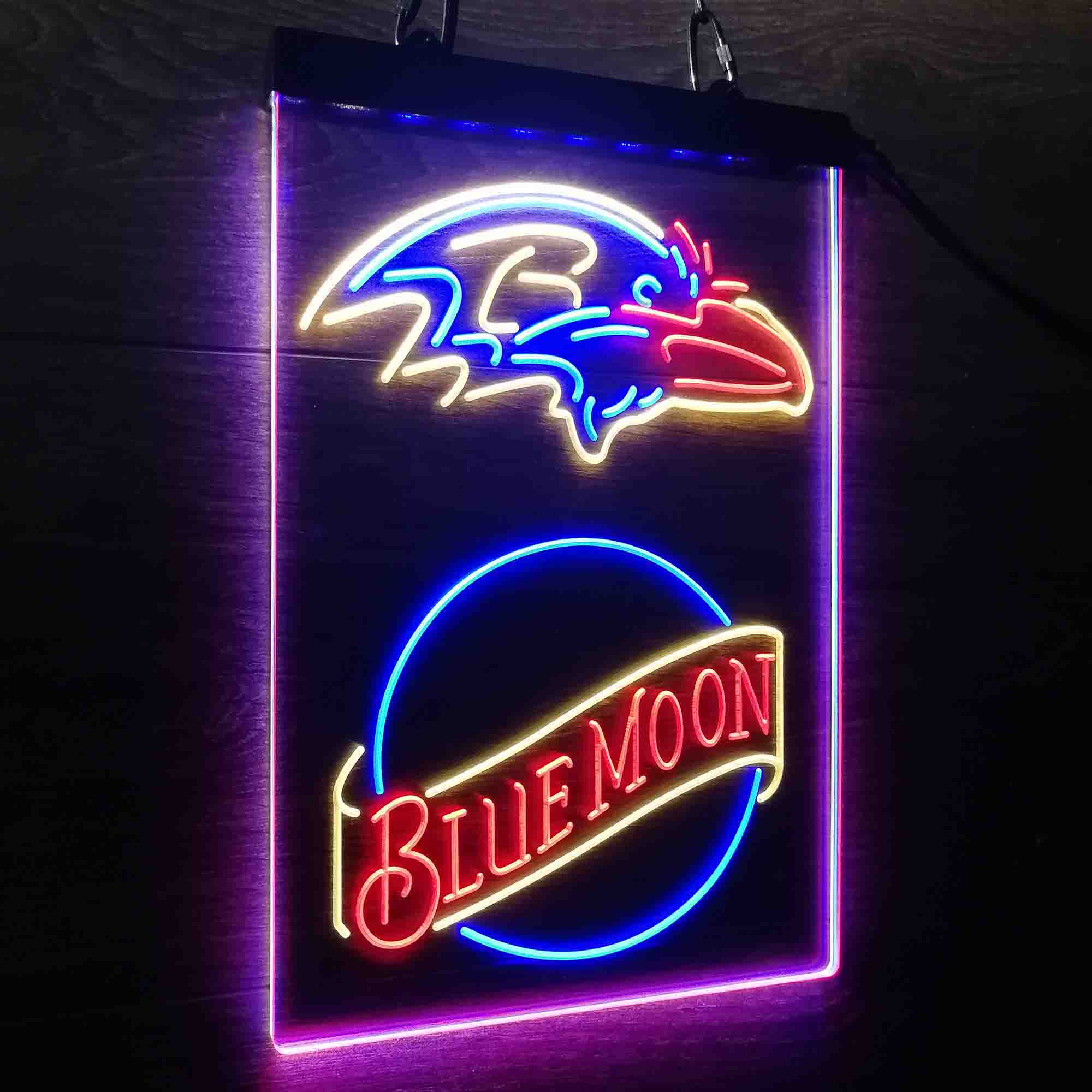 Blue Moon Bar Baltimore Ravens Est. 1996 Neon LED Sign 3 Colors
