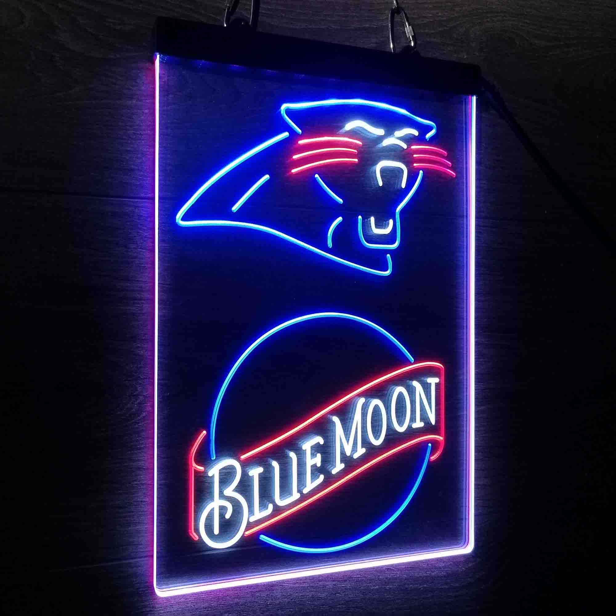 Blue Moon Bar Carolina Panthers Est. 1995 Neon LED Sign 3 Colors