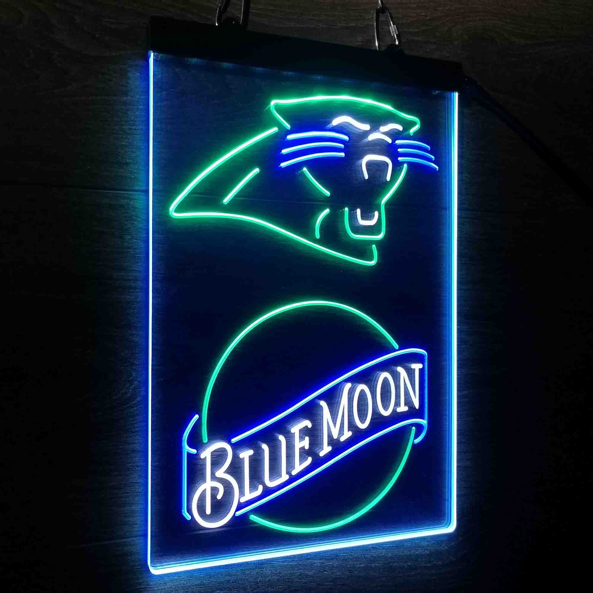 Blue Moon Bar Carolina Panthers Est. 1995 Neon LED Sign 3 Colors