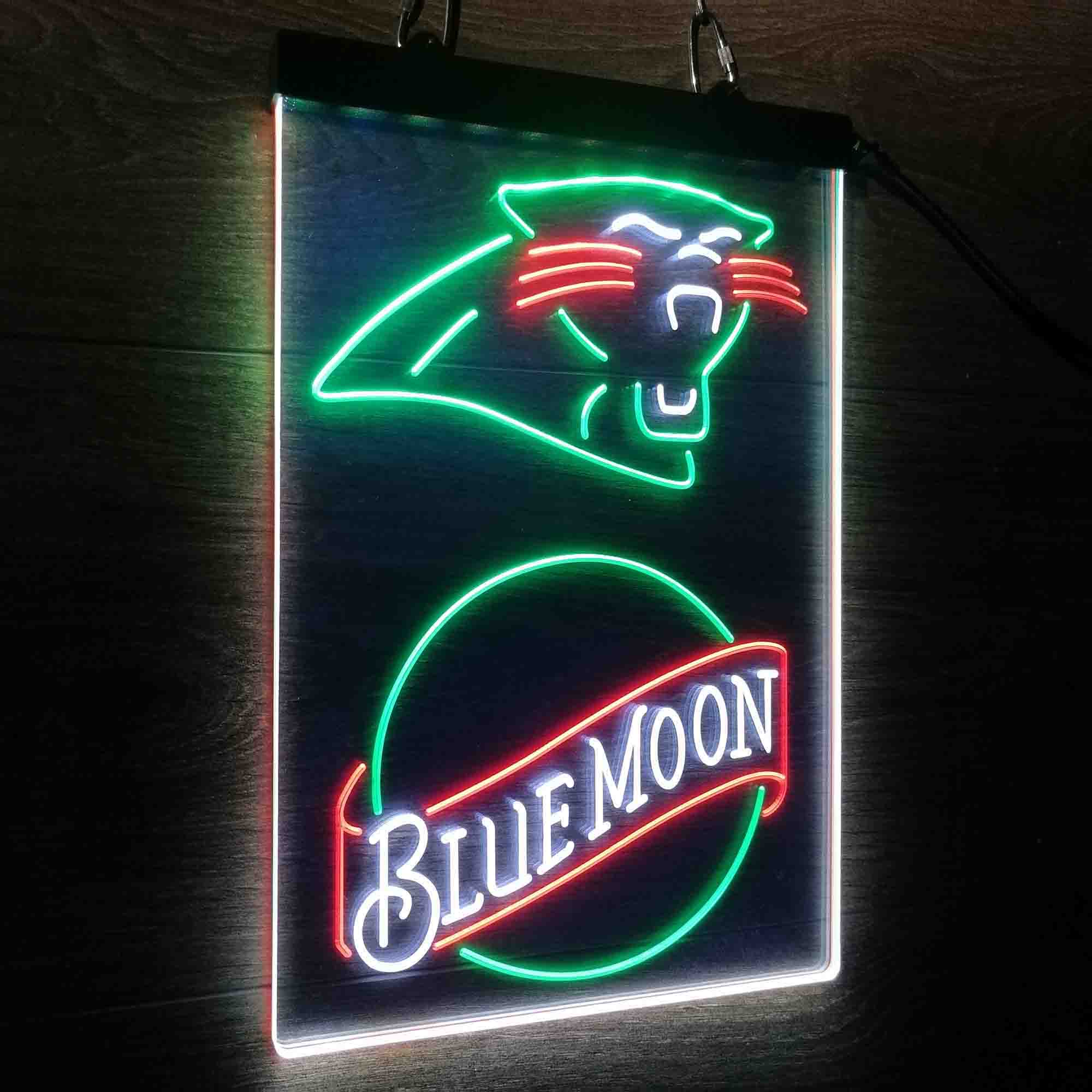 Blue Moon Bar Carolina Panthers Est. 1995 Neon LED Sign 3 Colors