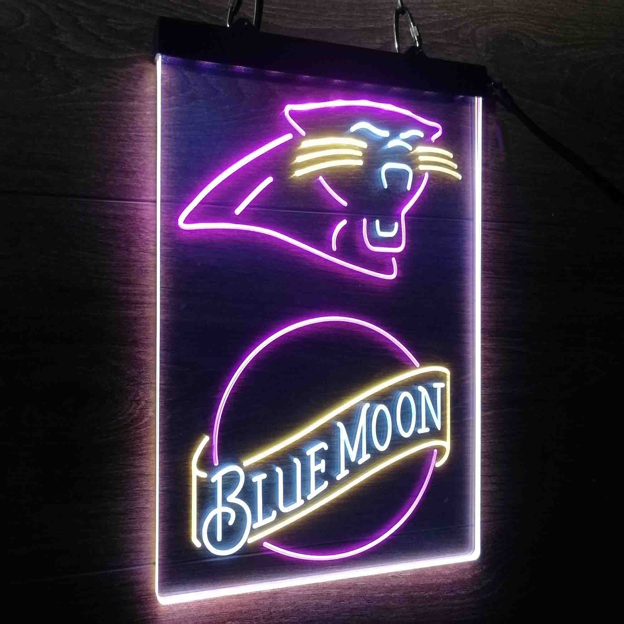 Blue Moon Bar Carolina Panthers Est. 1995 Neon LED Sign 3 Colors