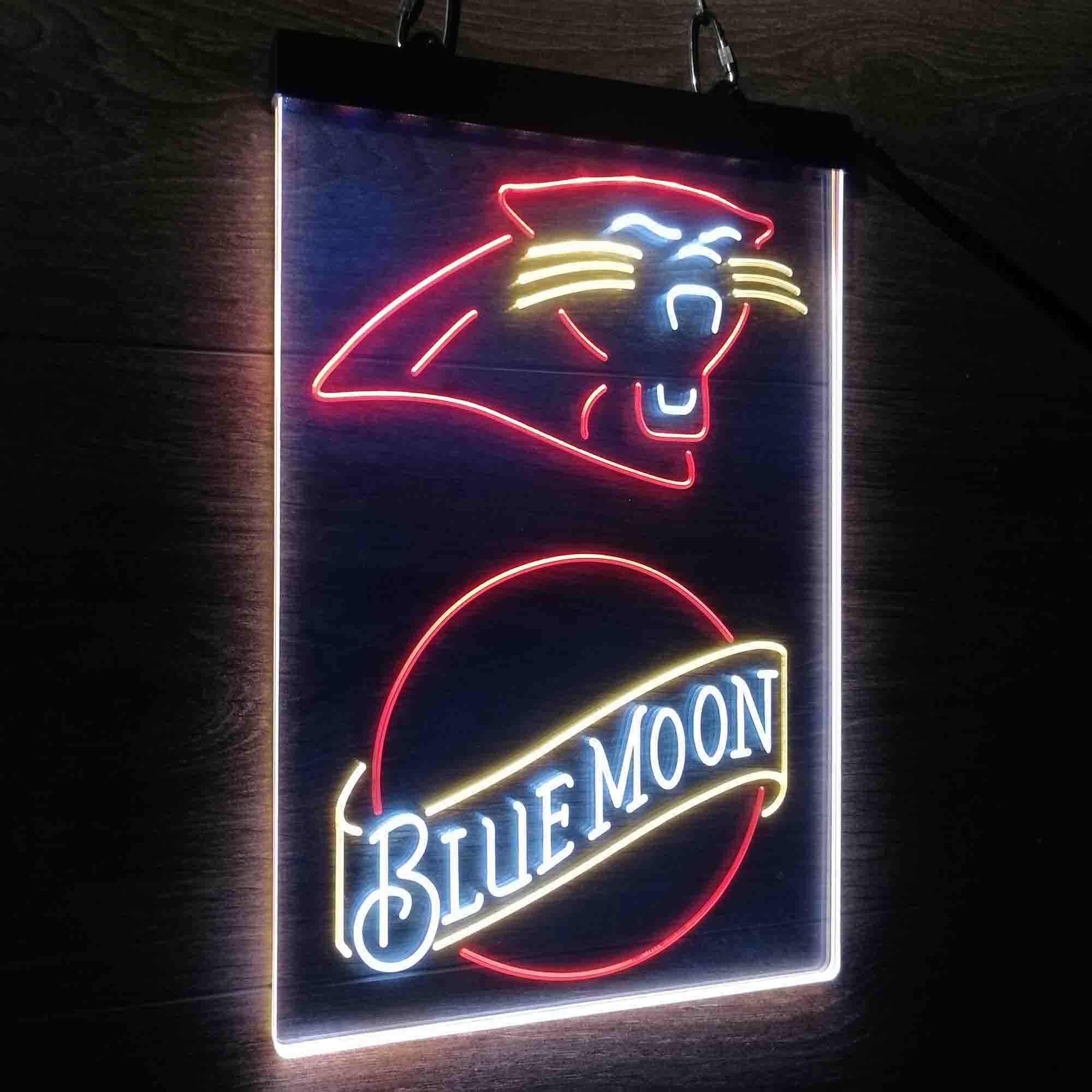 Blue Moon Bar Carolina Panthers Est. 1995 Neon LED Sign 3 Colors