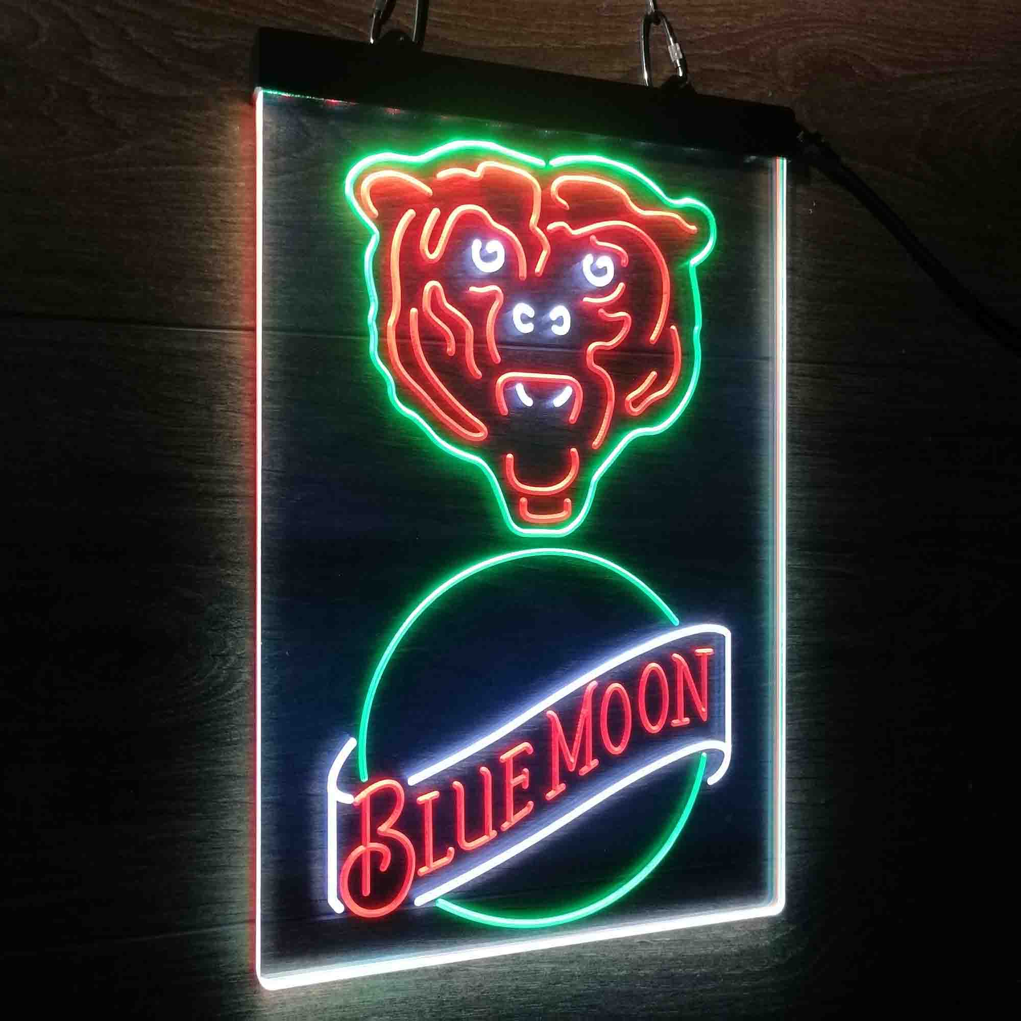 Blue Moon Bar Chicago Bears Est. 1920 Neon LED Sign 3 Colors