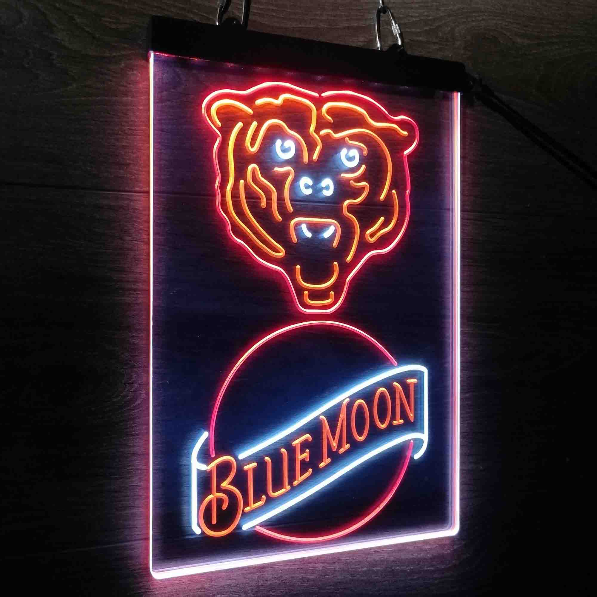 Blue Moon Bar Chicago Bears Est. 1920 Neon LED Sign 3 Colors