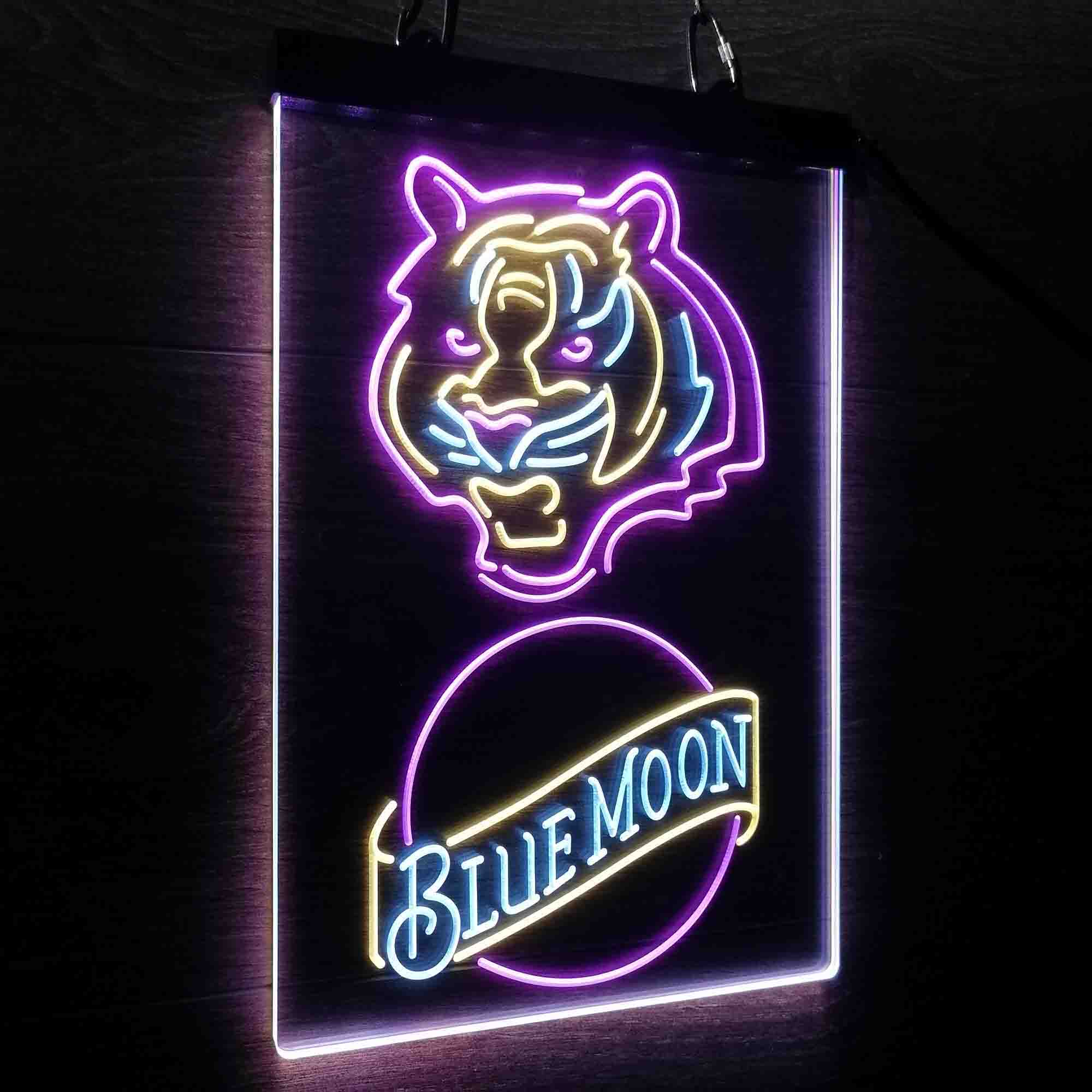 Blue Moon Bar Cincinnati Bengals Est. 1968 Neon LED Sign 3 Colors