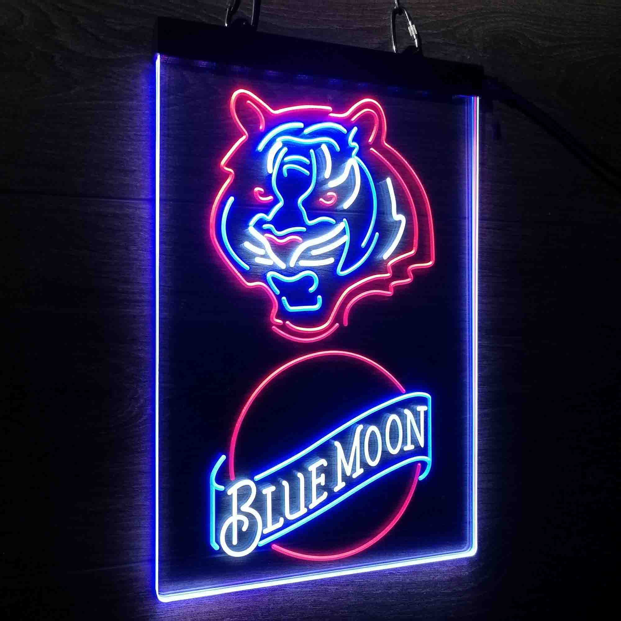 Blue Moon Bar Cincinnati Bengals Est. 1968 Neon LED Sign 3 Colors