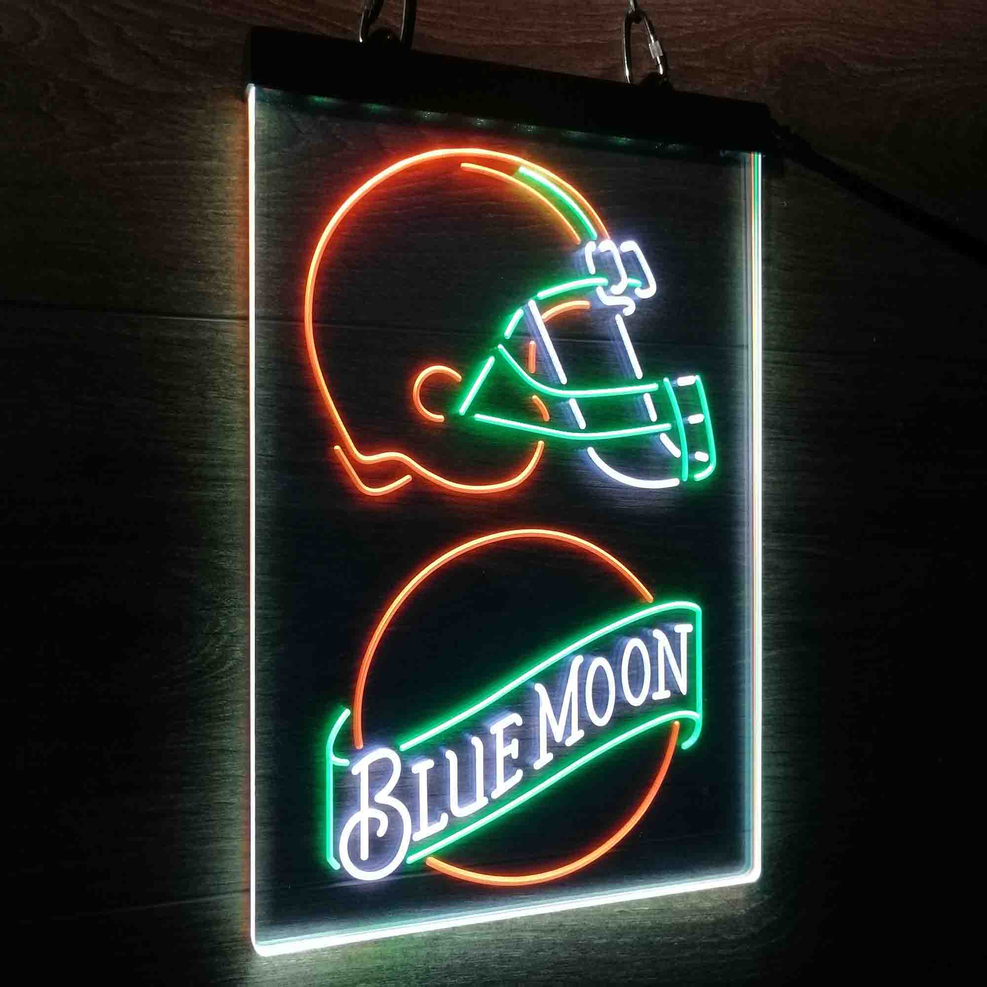 Blue Moon Bar Cleveland Browns Est. 1946 Neon LED Sign 3 Colors