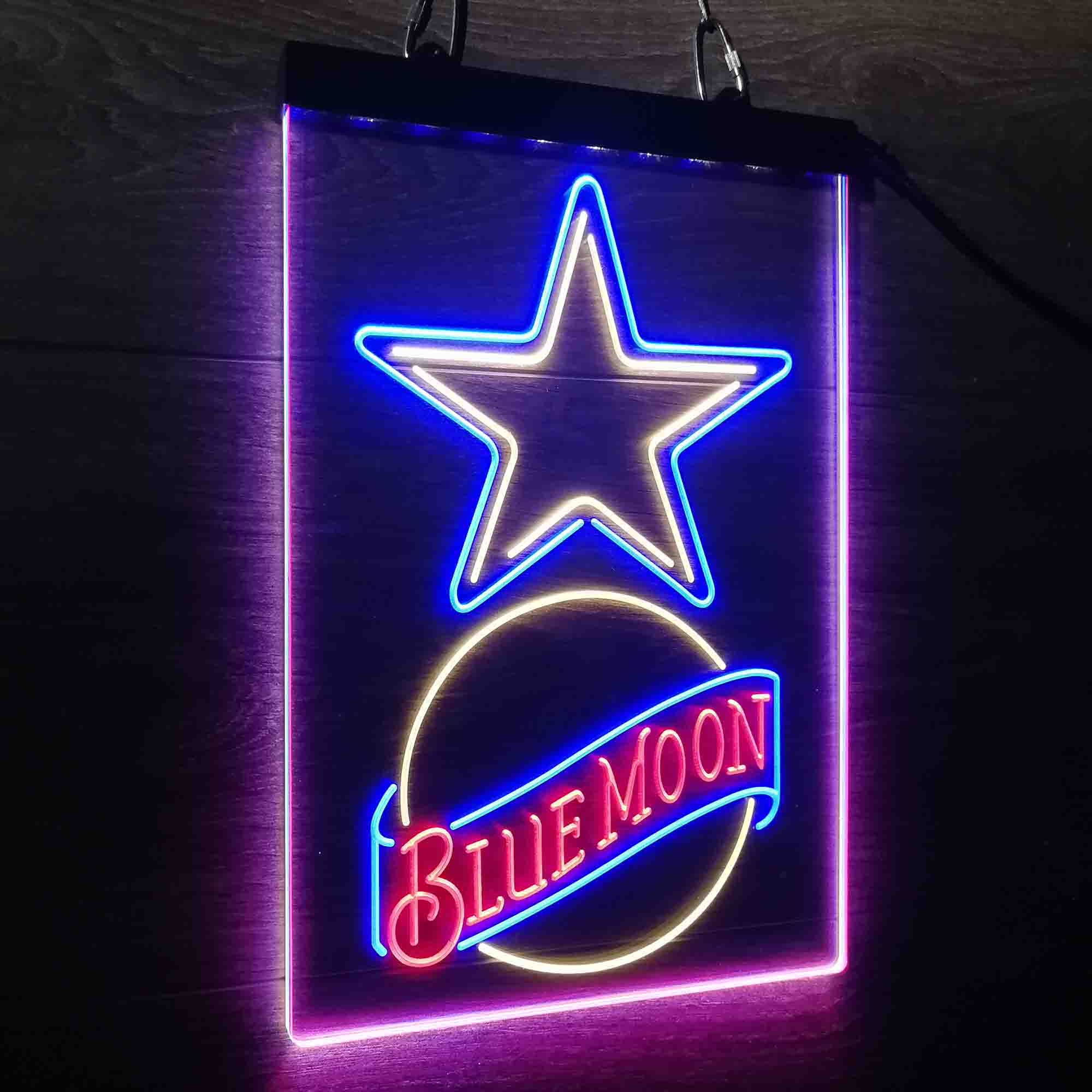 Blue Moon Bar Dallas Cowboys Est. 1960 Neon LED Sign 3 Colors