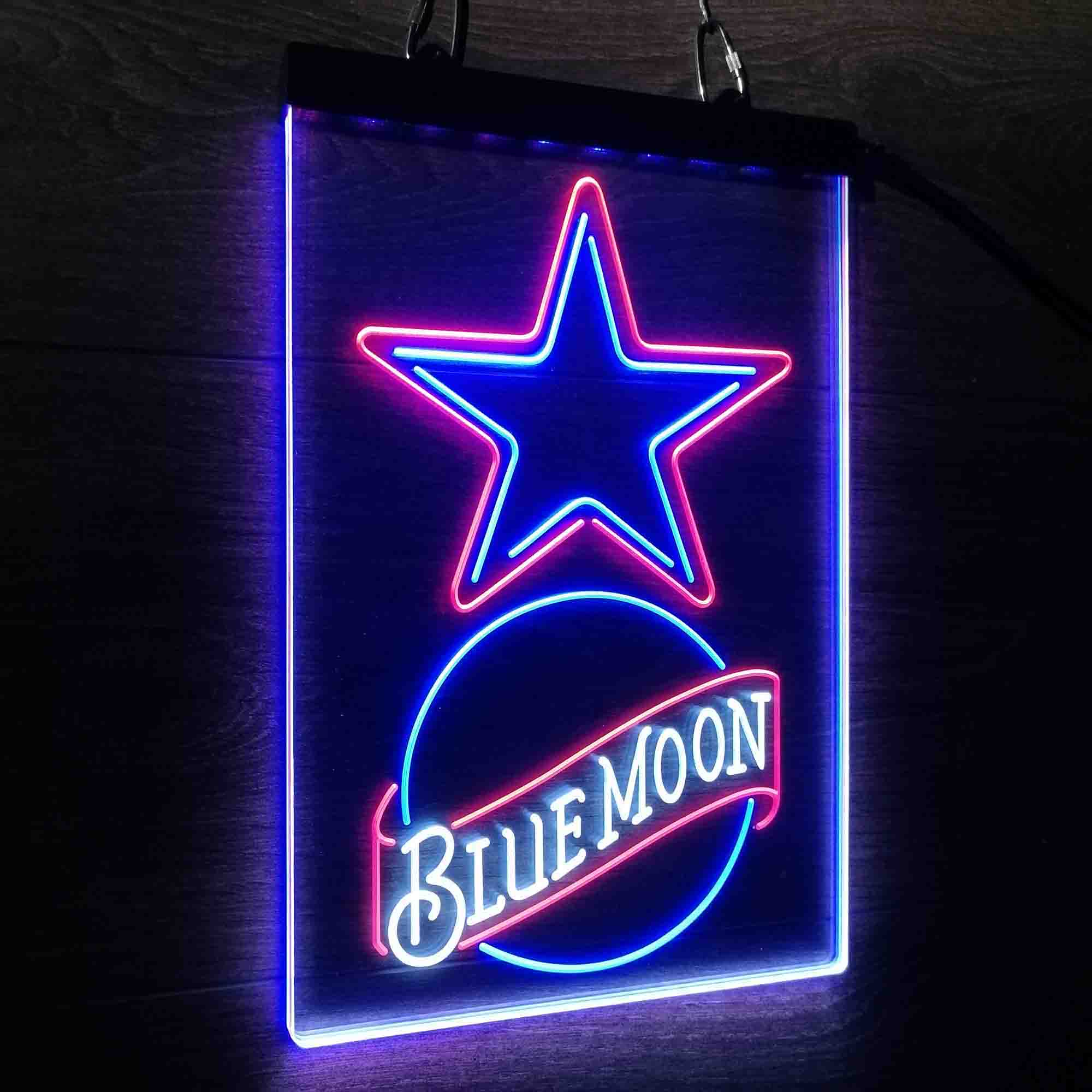 Blue Moon Bar Dallas Cowboys Est. 1960 Neon LED Sign 3 Colors