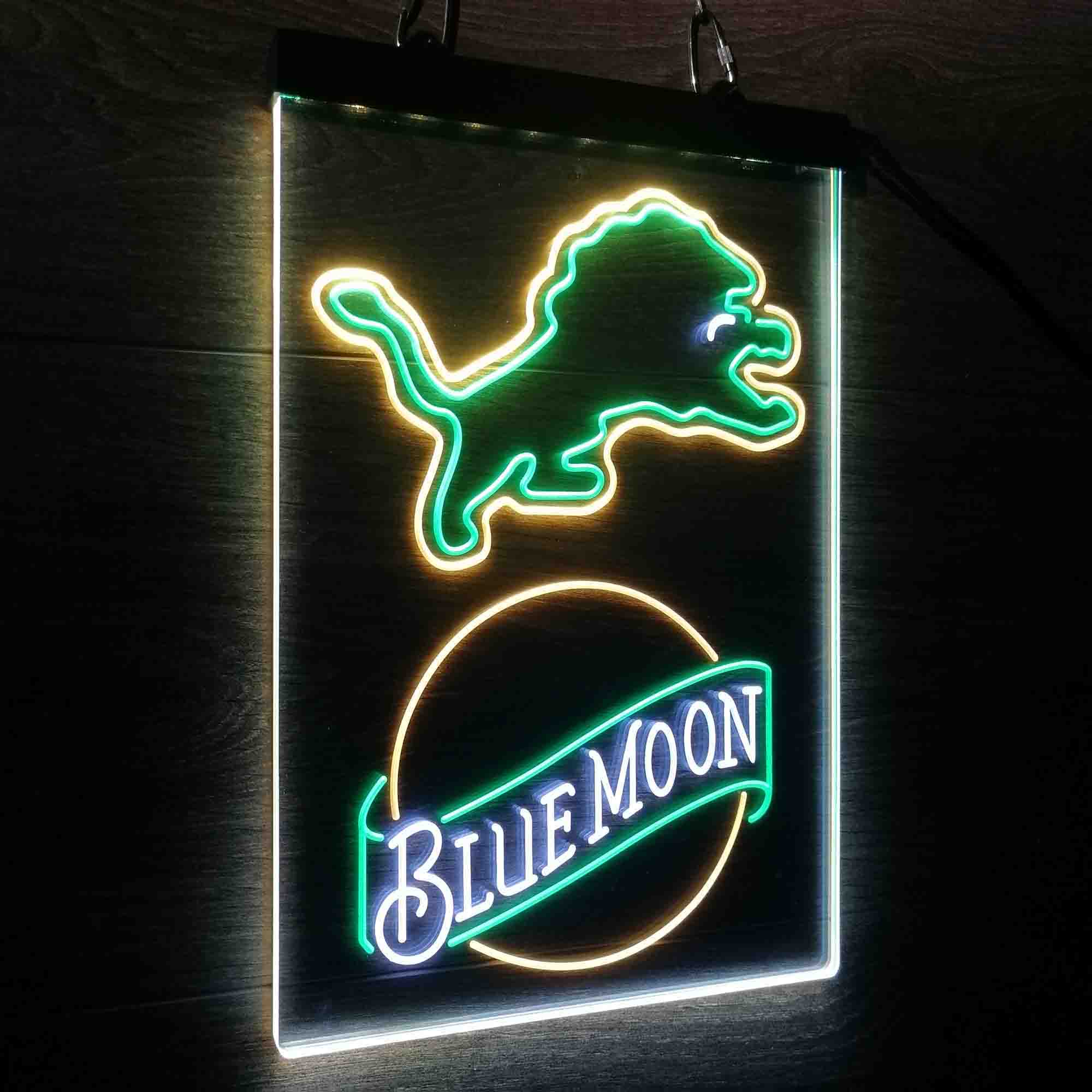 Blue Moon Bar Detroit Lions Est. 1934 Neon LED Sign 3 Colors