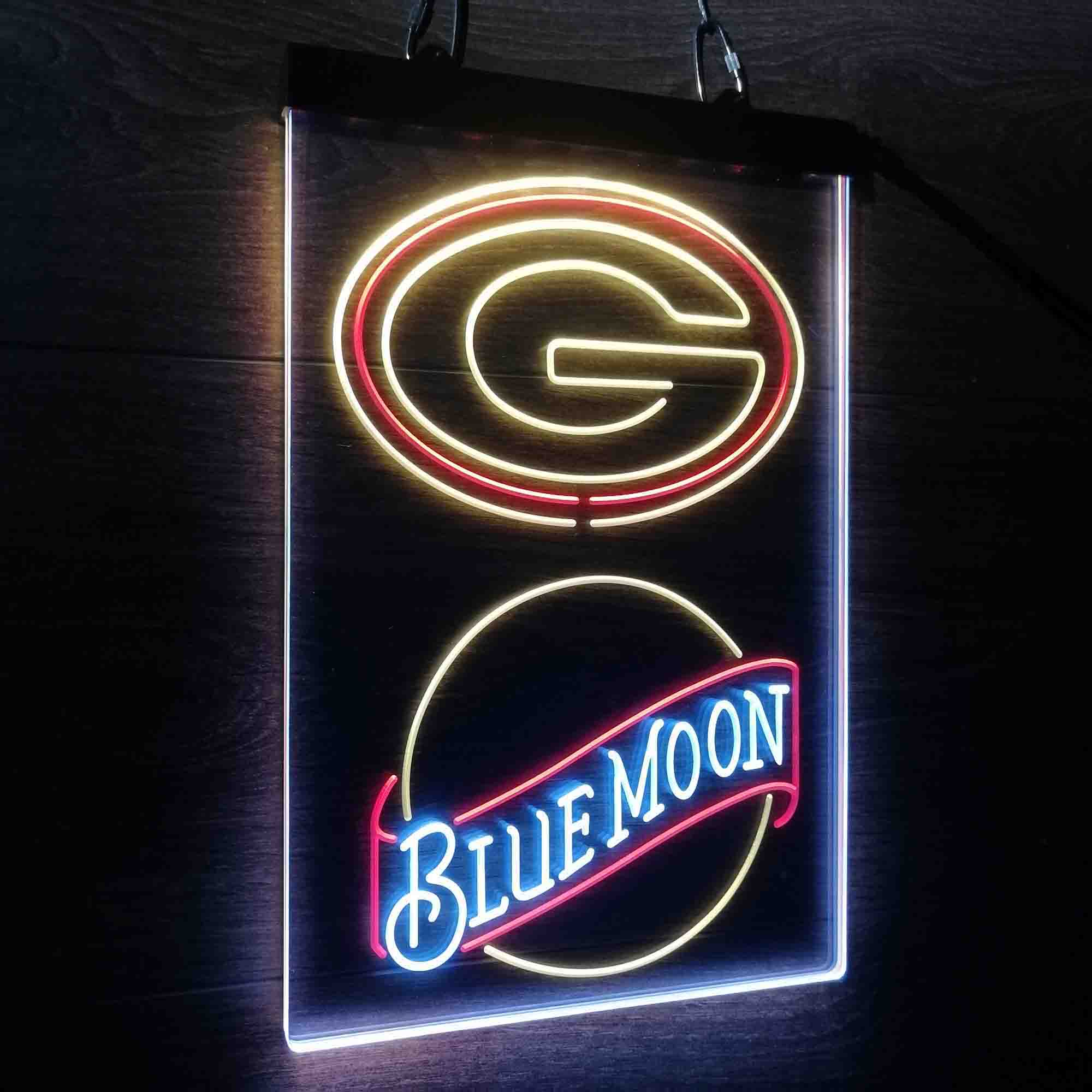 Blue Moon Bar Green Bay Packers Est. 1919 Neon LED Sign 3 Colors