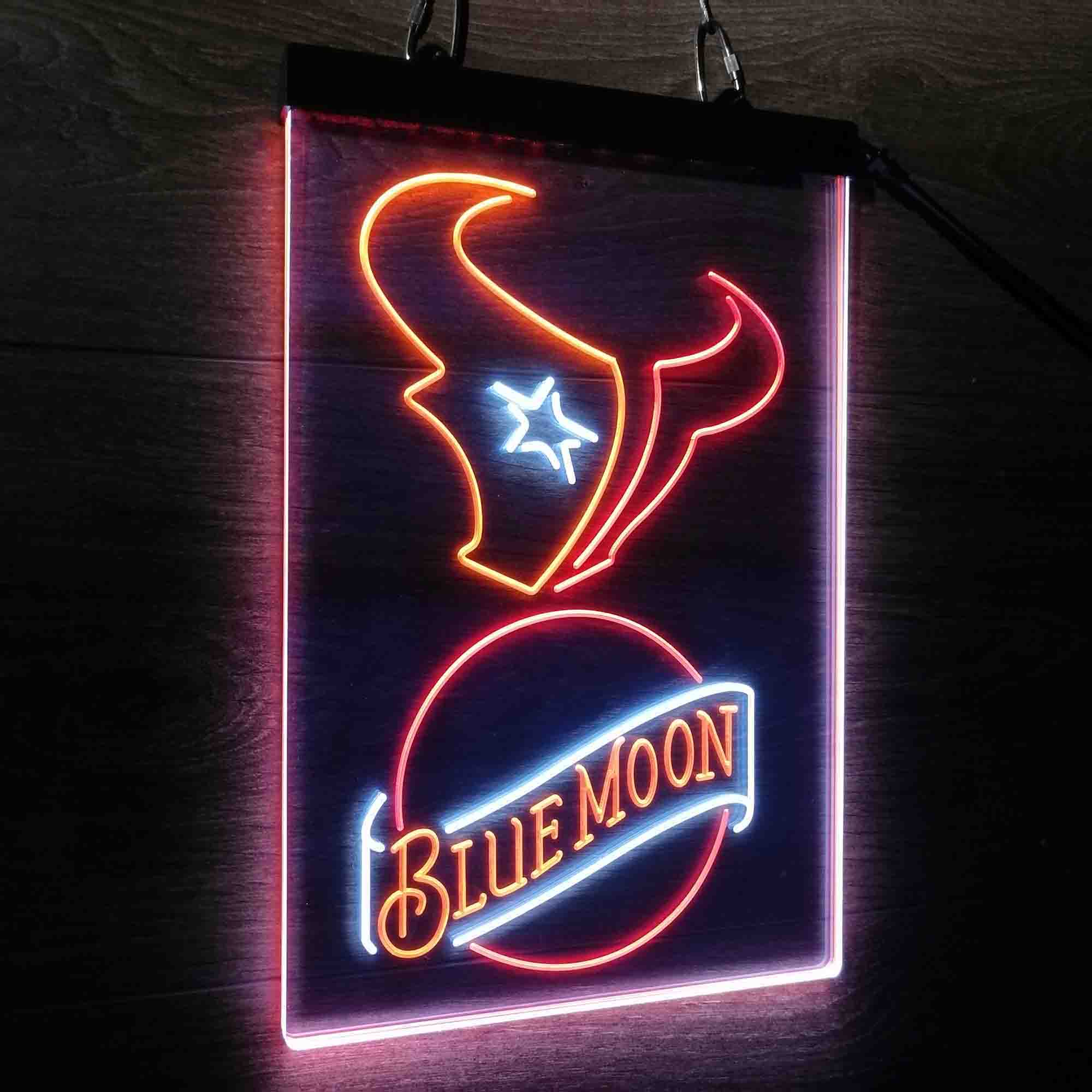 Blue Moon Bar Houston Texans Est. 2002 Neon LED Sign 3 Colors