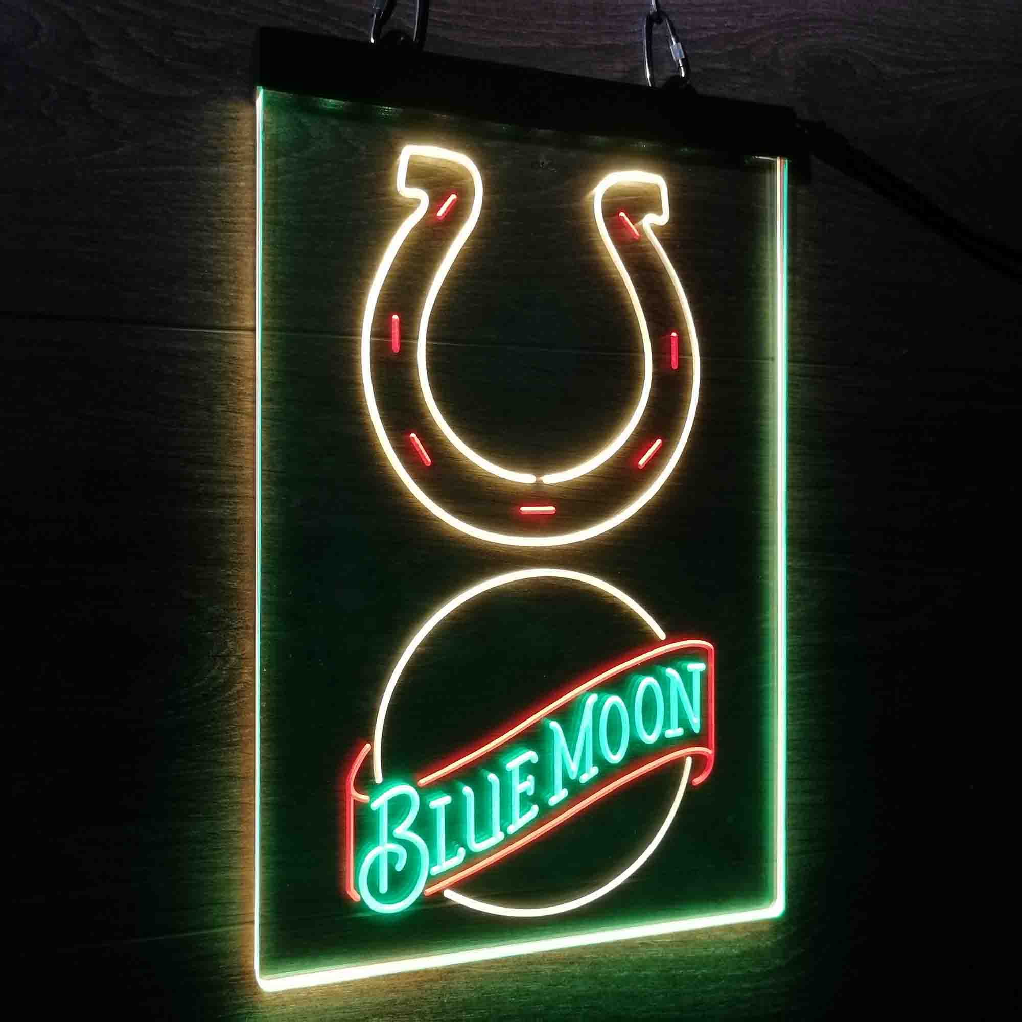 Blue Moon Bar Indianapolis Colts Est. 1953 Neon LED Sign 3 Colors
